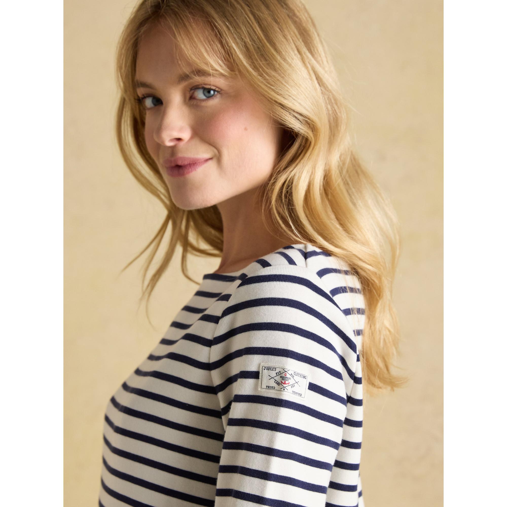Product image 6 of 7 of Joules Women's Harbour Long Sleeve Top - Cream/Navy Stripe