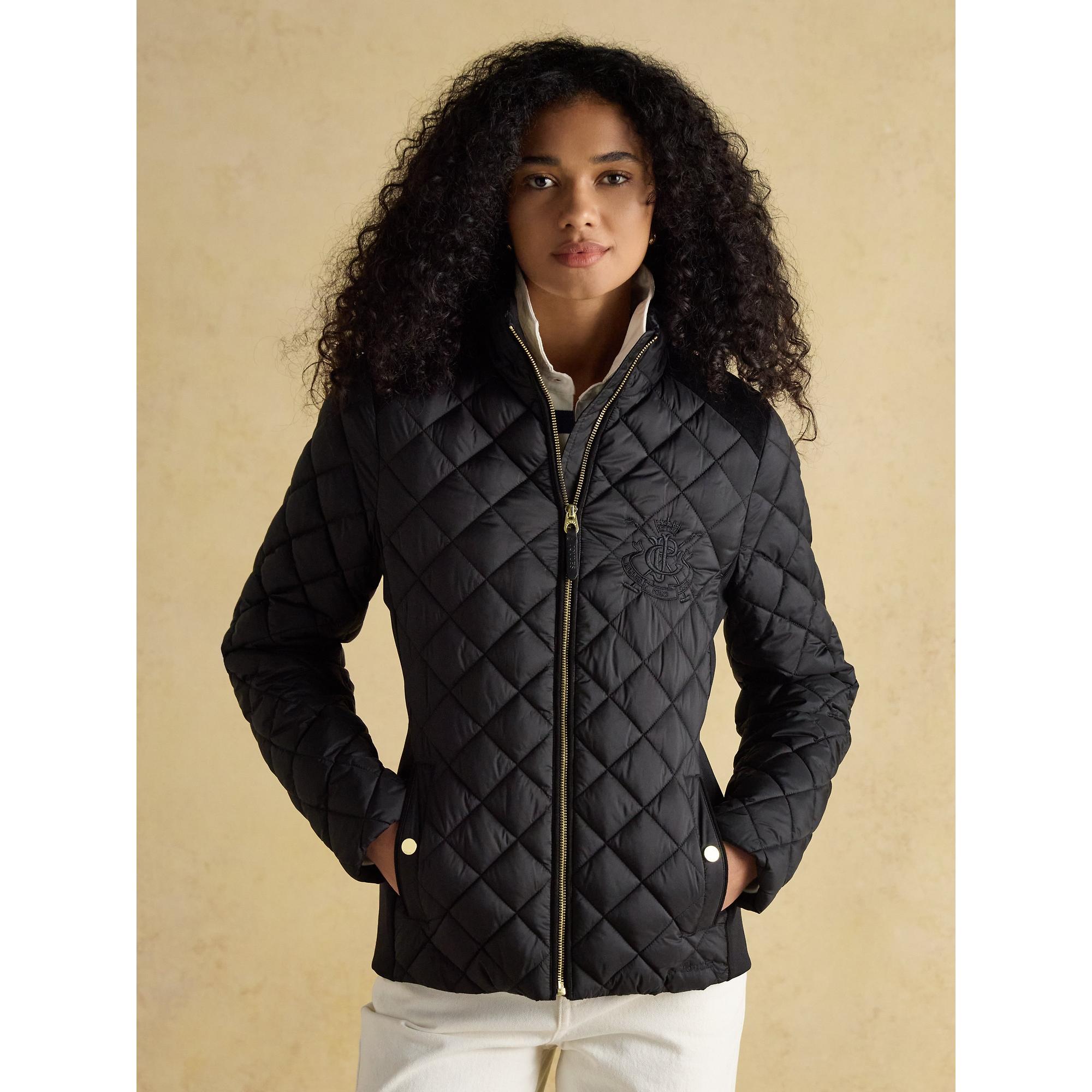 Product image 2 of 8 of Joules Women's Braemar Luxe Showerproof Diamond Quilted Coat - Black