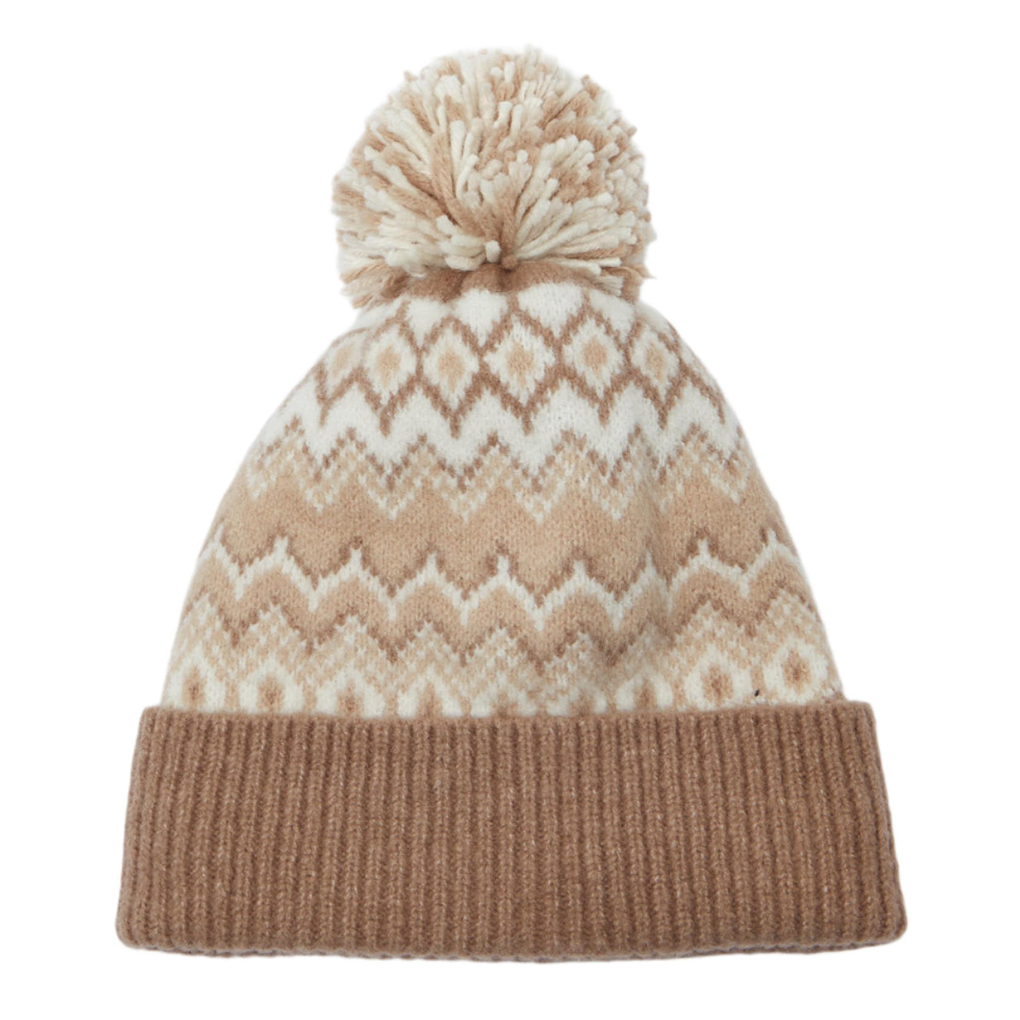 Product image 1 of 5 of Joules Women's Kara Fairisle Bobble Beanie Hat - Neutral