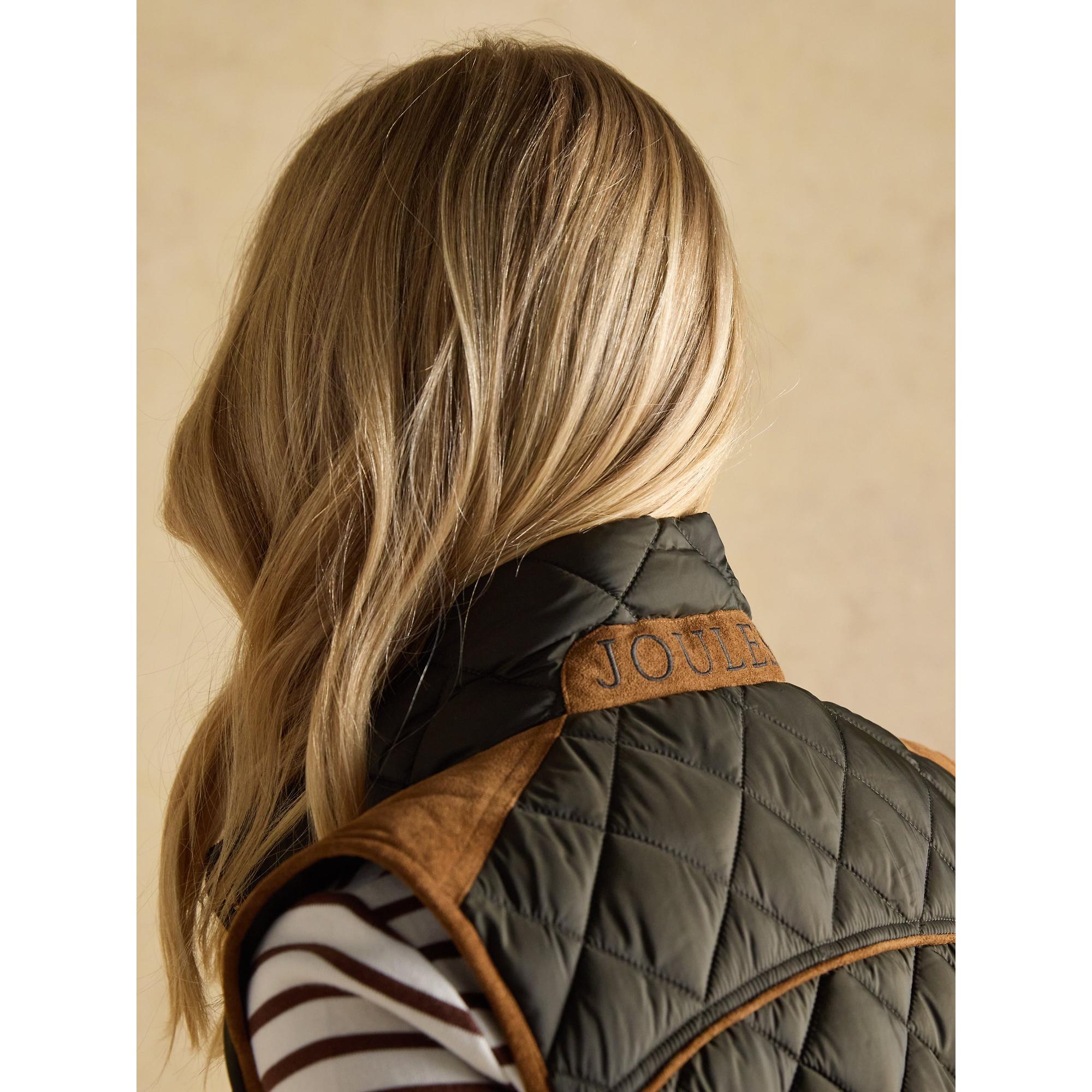 Product image 8 of 12 of Joules Women's Braemar Luxe Showerproof Diamond Quilted Gilet - Green