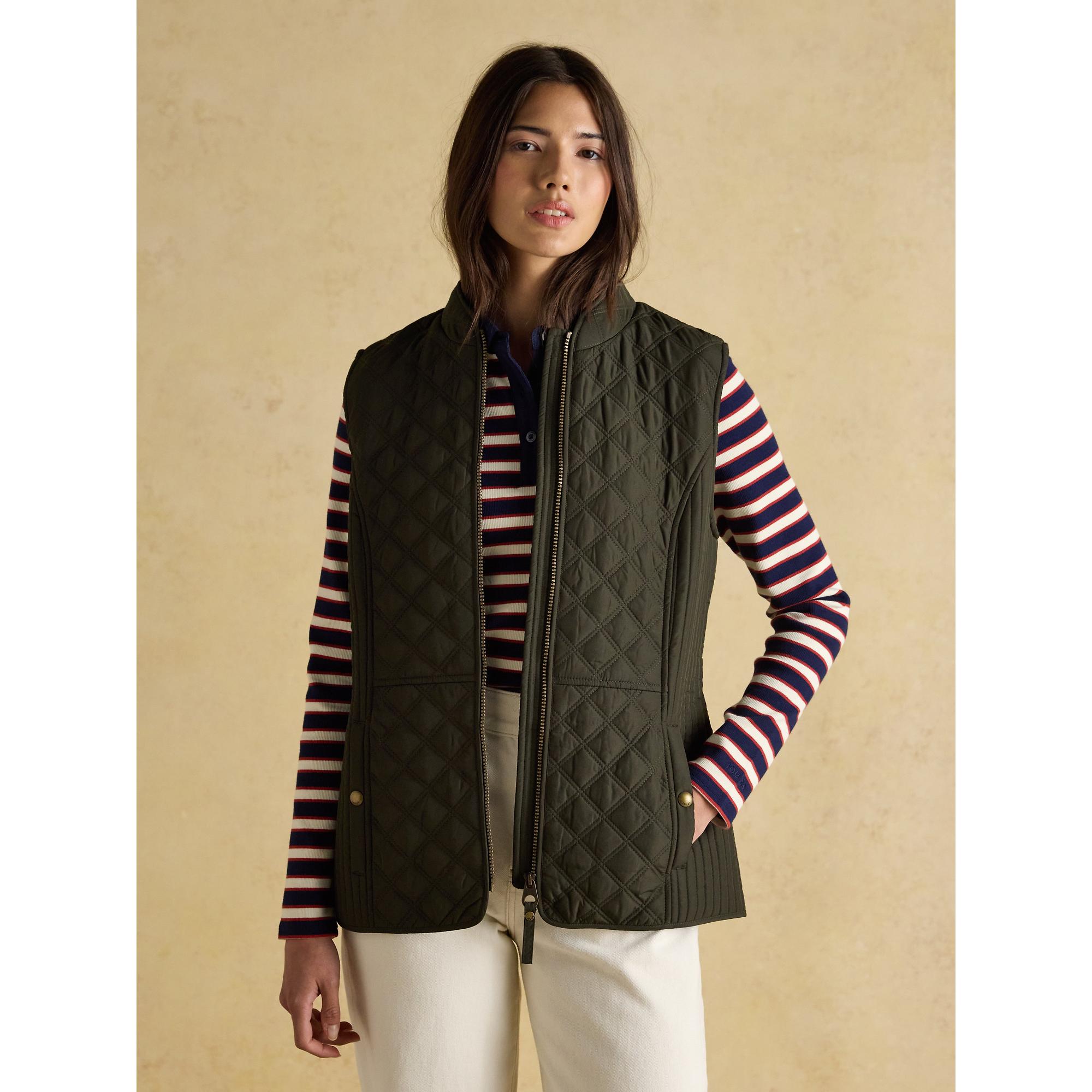 Product image 10 of 10 of Joules Women's Minx Showerproof Diamond Quilted Gilet - Green