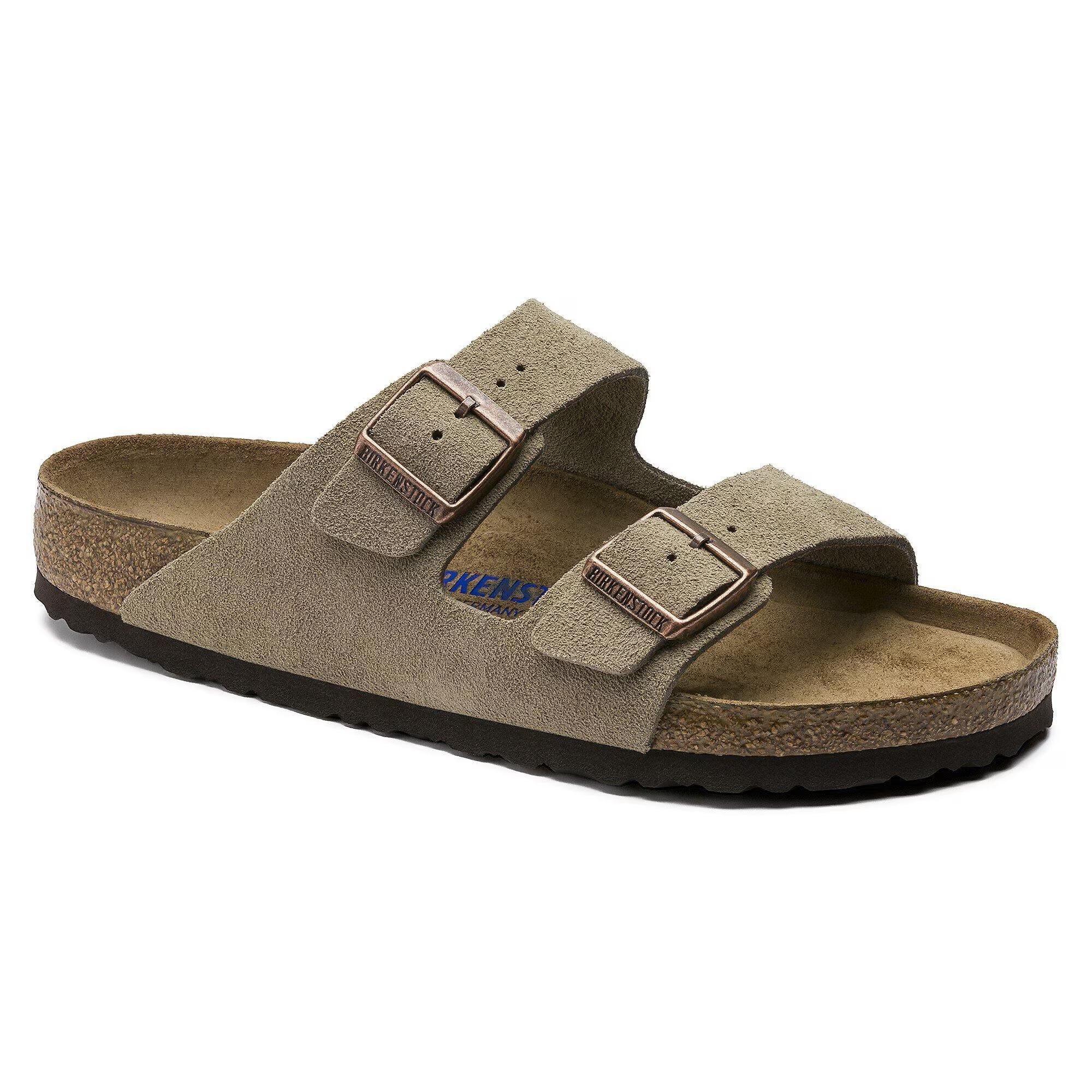 Product image 1 of 8 of Birkenstock Unisex Arizona Soft Footbed Suede Leather Sandals - Taupe