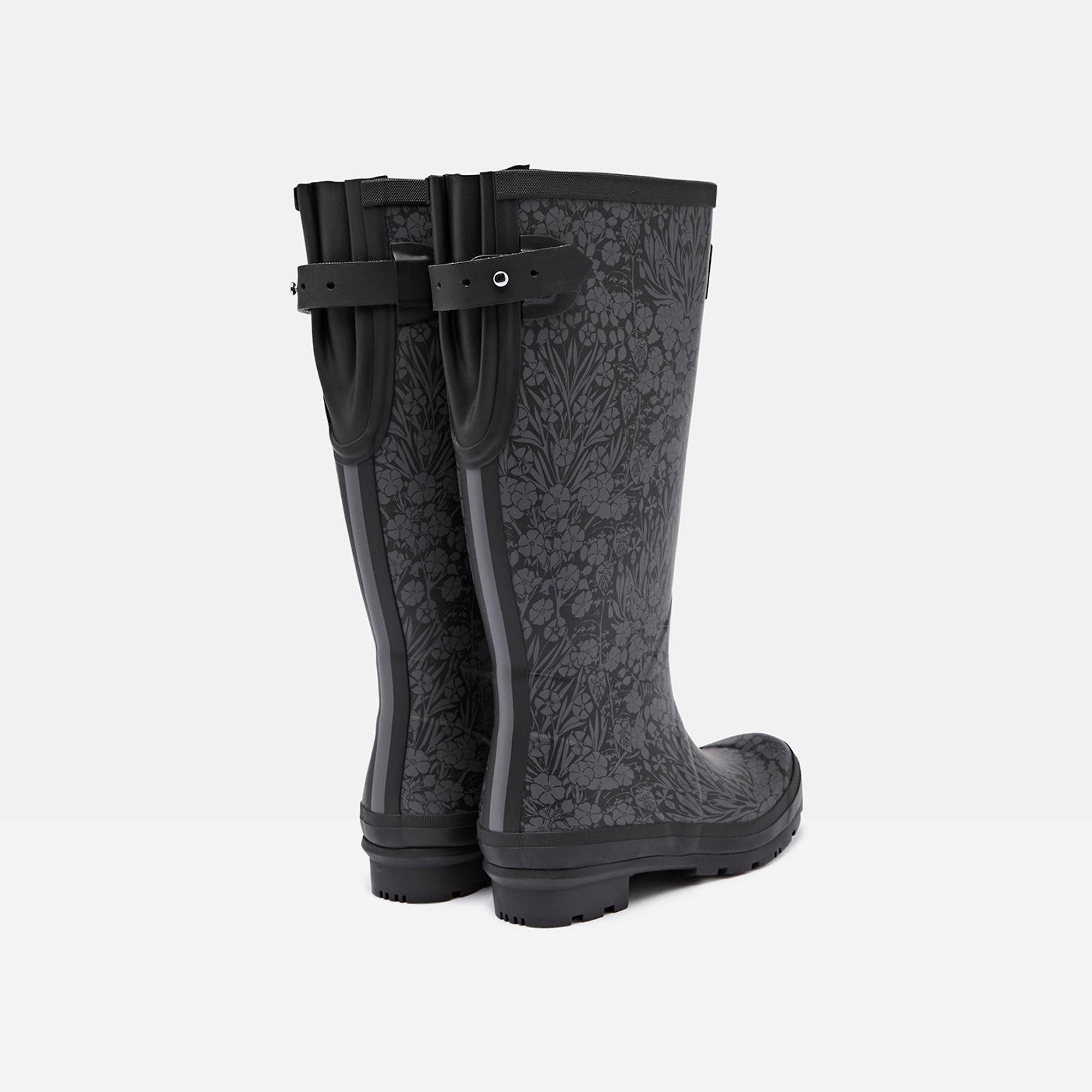 Product image 3 of 5 of Joules Women's Adjustable Tall Printed Wellies - Black Floral