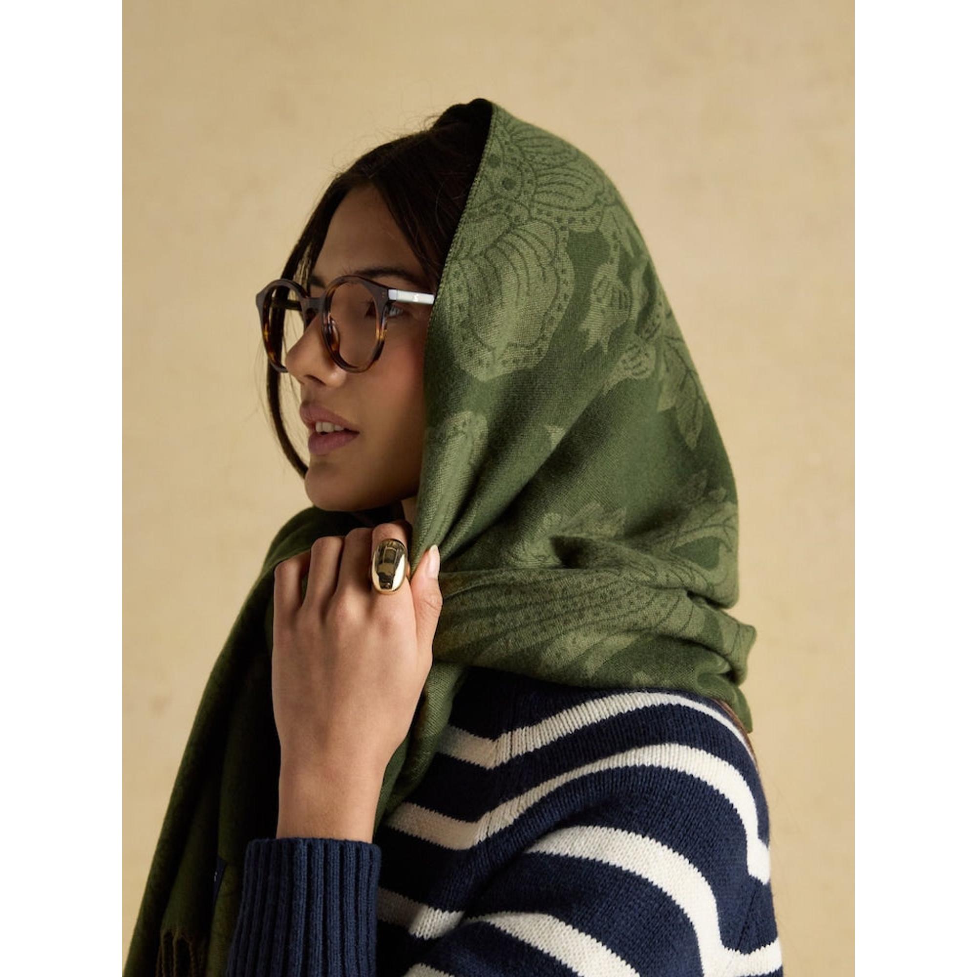 Product image 3 of 5 of Joules Women's Elissa Jacquard Scarf - Khaki Green