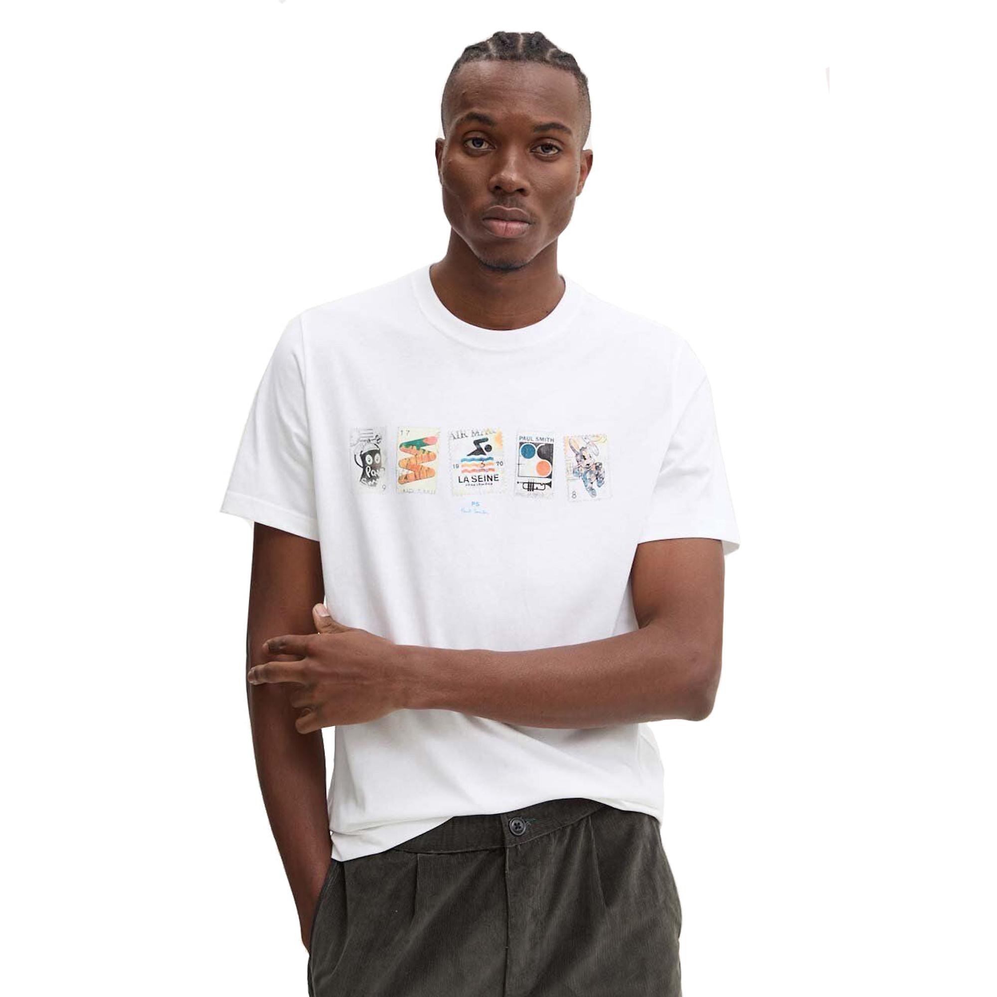 Product image 2 of 6 of Paul Smith Men's Regular Fit Stamps T-Shirt - White