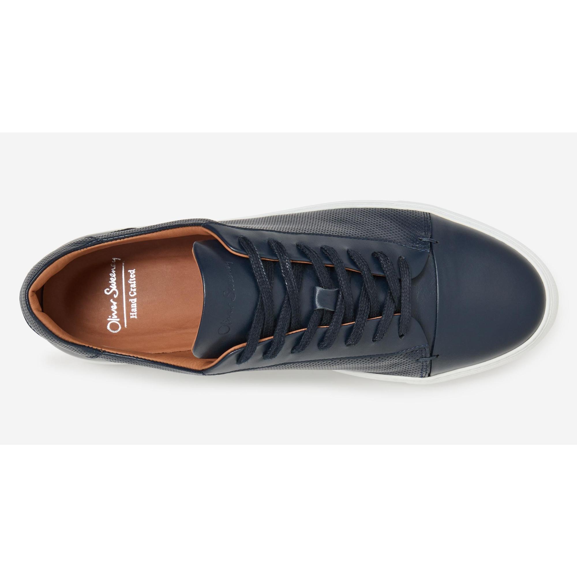 Product image 5 of 6 of Oliver Sweeney Men's Almada Perforated Calf Leather Cupsole Trainers - Navy