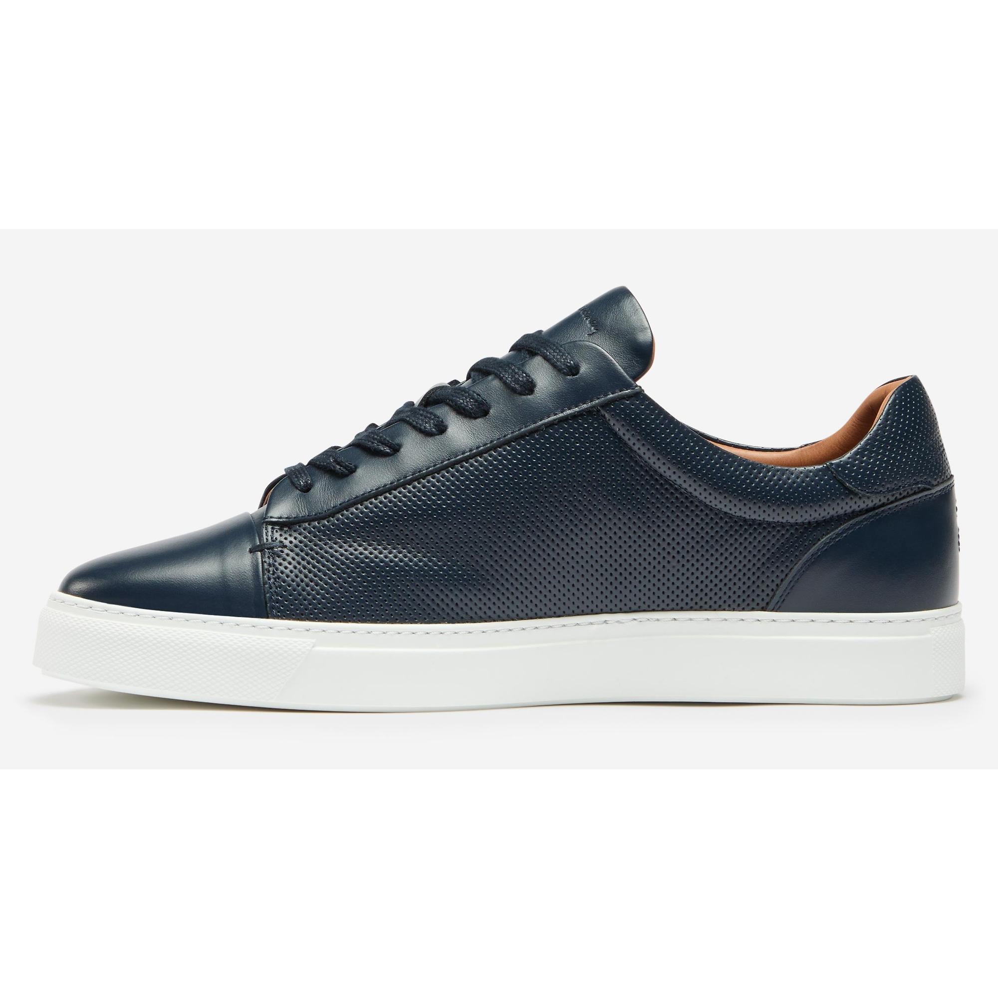 Product image 6 of 6 of Oliver Sweeney Men's Almada Perforated Calf Leather Cupsole Trainers - Navy