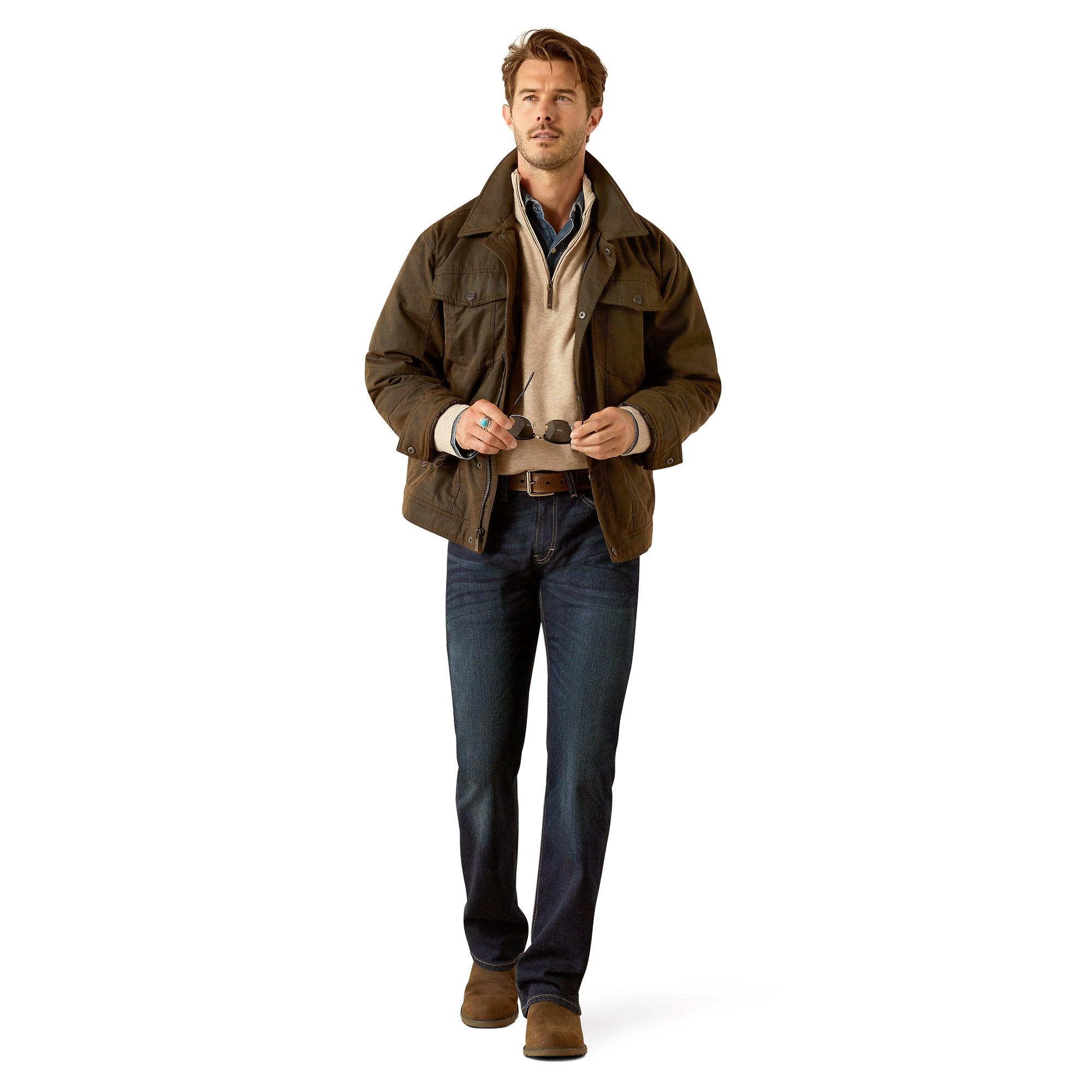 Product image 3 of 5 of Ariat Men's Bolinas 100% Wool Windproof Sweater - Oatmeal
