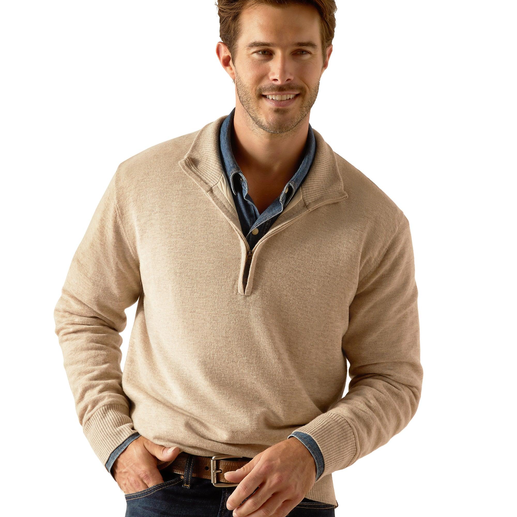 Product image 5 of 5 of Ariat Men's Bolinas 100% Wool Windproof Sweater - Oatmeal