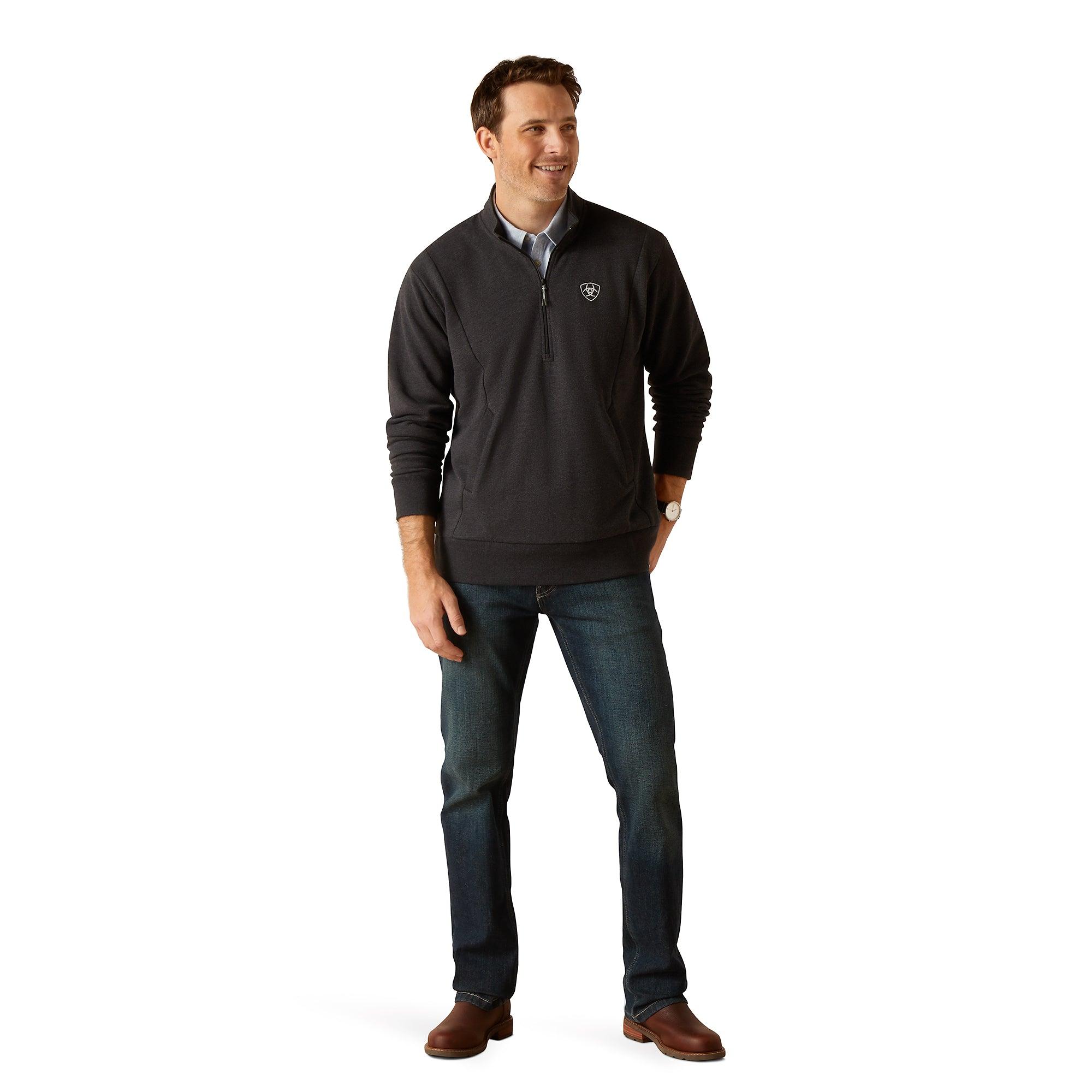 Product image 3 of 4 of Ariat Men's Friday Cotton 1/2 Zip Sweatshirt - Heather Charcoal