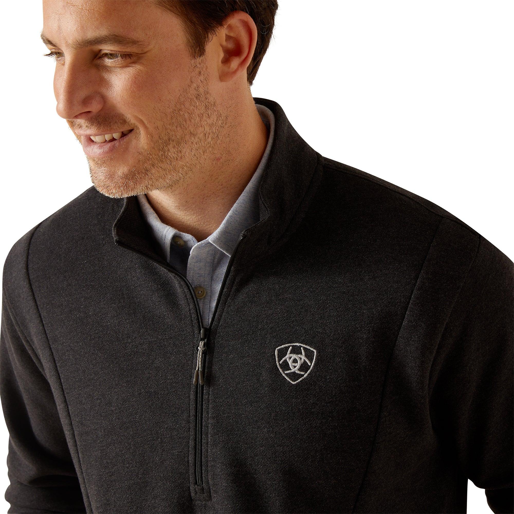 Product image 4 of 4 of Ariat Men's Friday Cotton 1/2 Zip Sweatshirt - Heather Charcoal