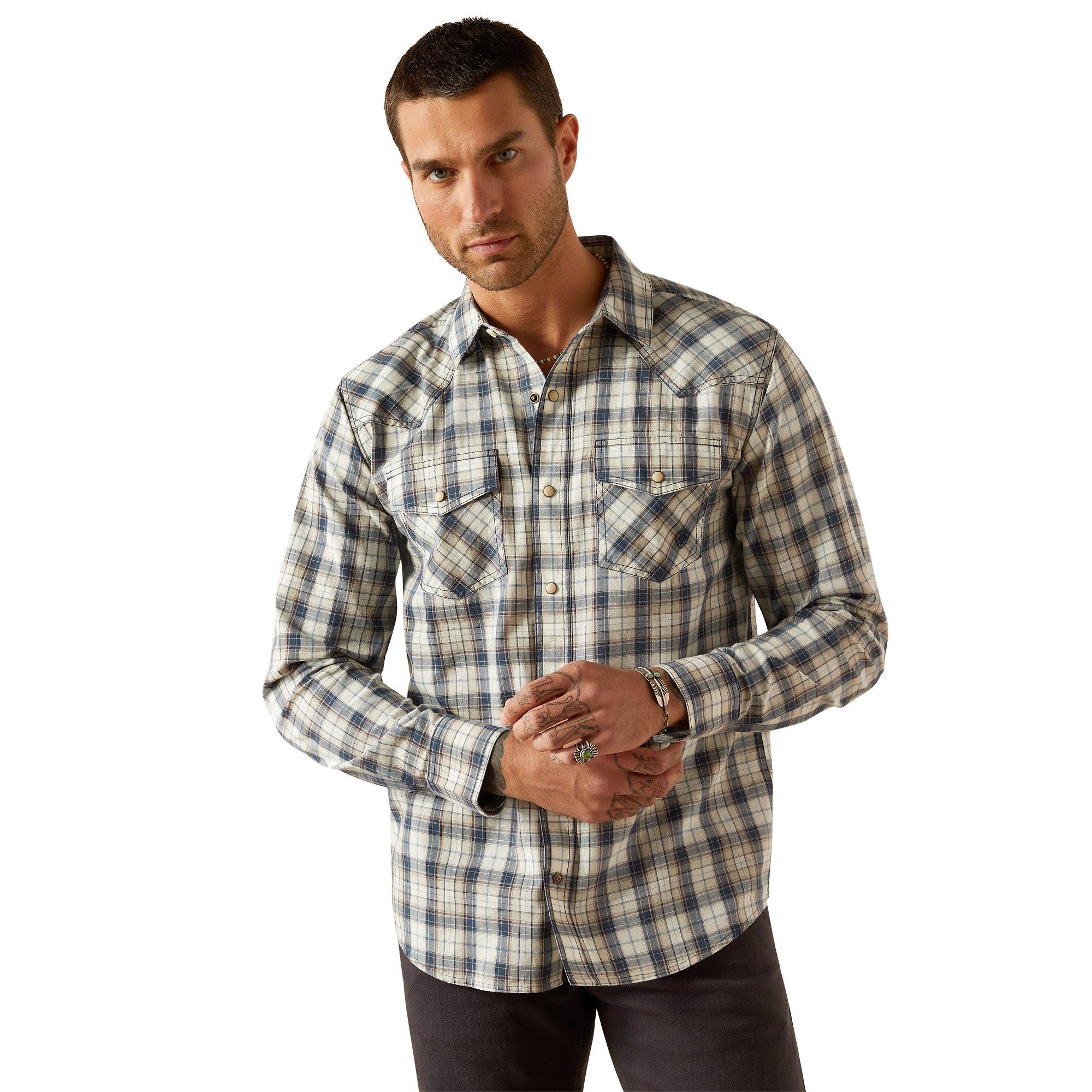 Product image 1 of 4 of Ariat Men's Hampton Retro Long Sleeve Shirt - Navy