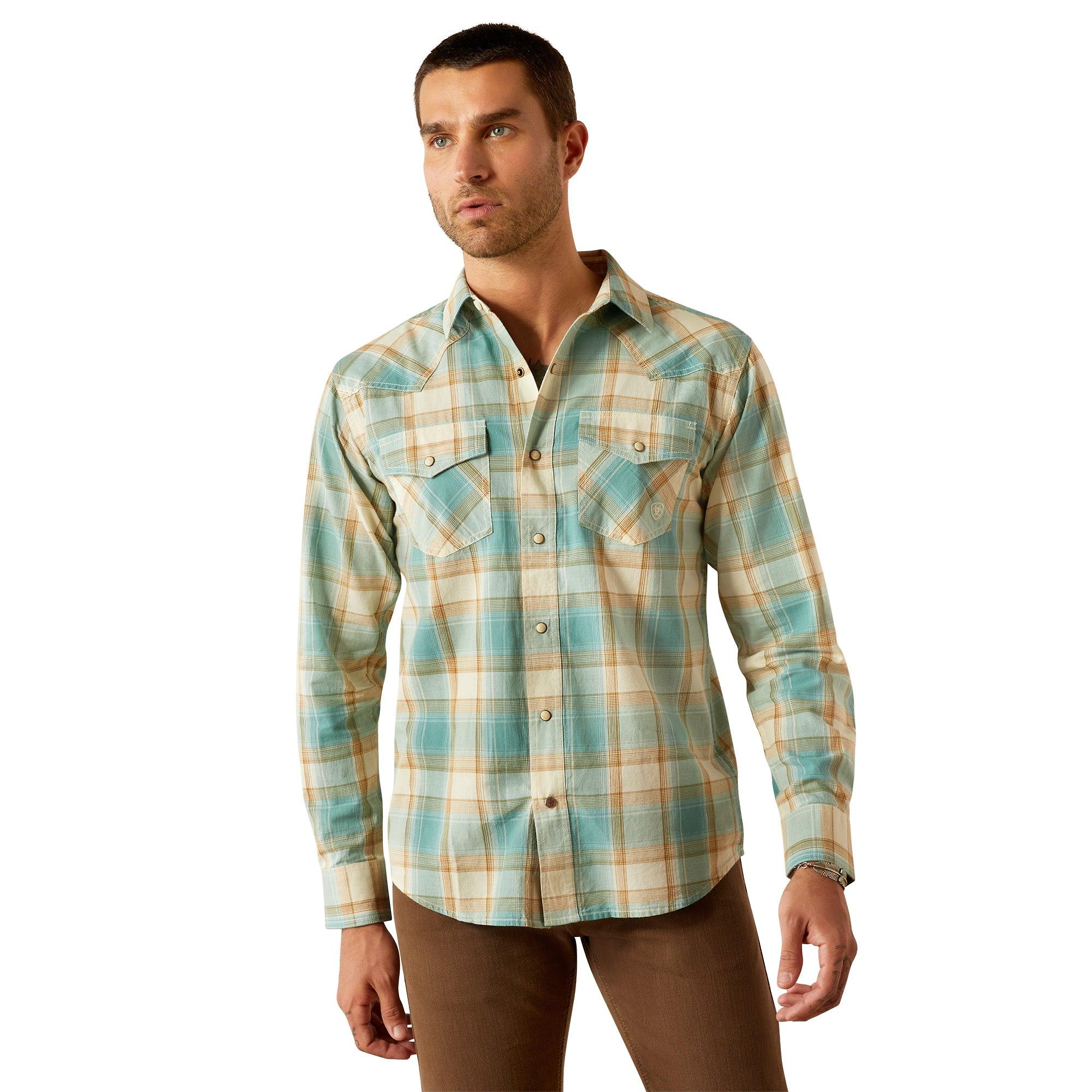 Product image 1 of 4 of Ariat Men's Retro Long Sleeve Shirt - Turquoise