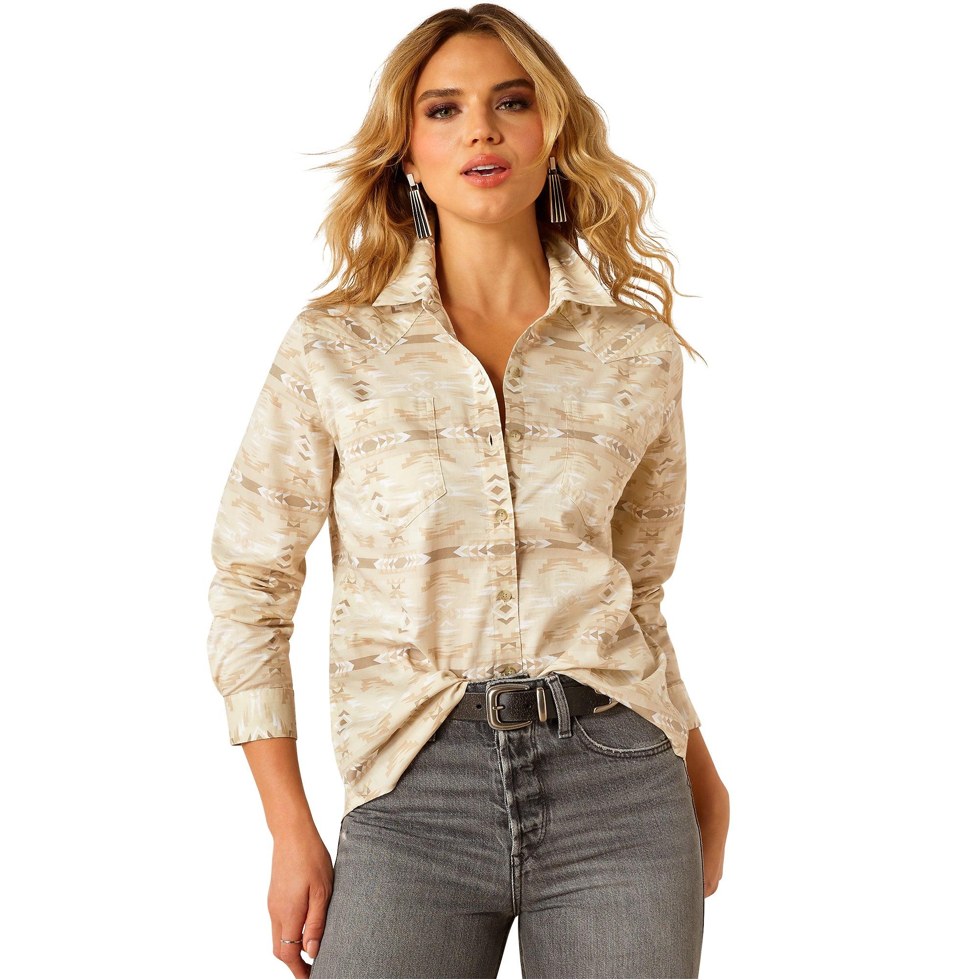 Product image 1 of 7 of Ariat Women's Billie Jean Western Shirt - Sandstone Sw Print