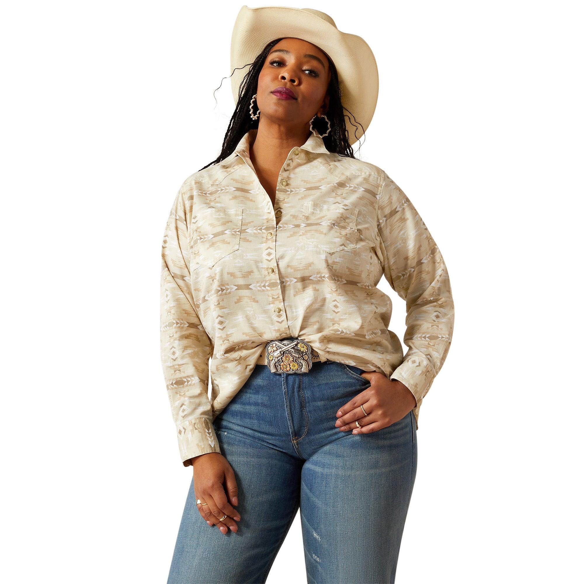 Product image 2 of 7 of Ariat Women's Billie Jean Western Shirt - Sandstone Sw Print