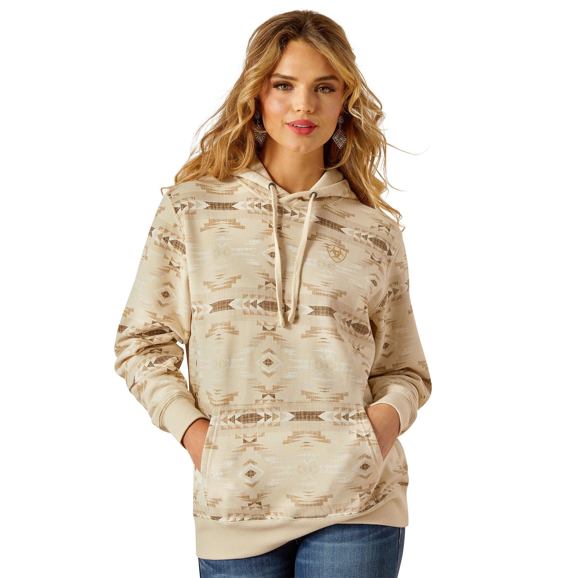 Product image 1 of 7 of Ariat Women's Logo 2.0 Hoodie - Sandstone Sw Print