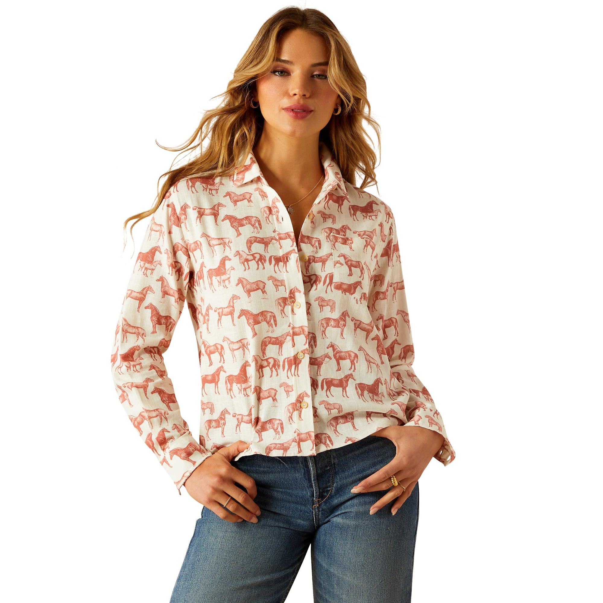 Product image 1 of 5 of Ariat Women's Rudford Long Sleeve Shirt - Blushing Horse