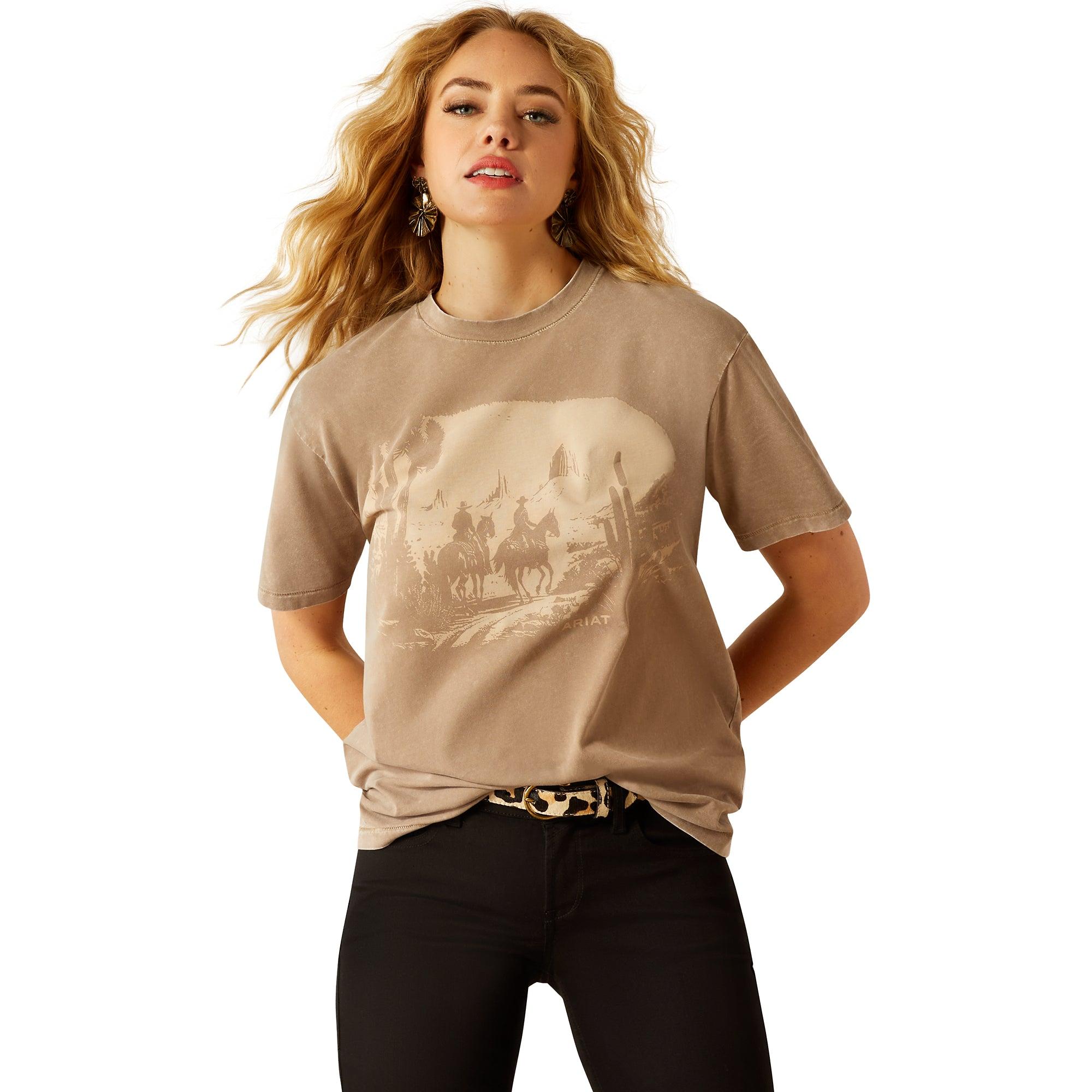 Product image 1 of 4 of Ariat Women's Western Mural T-Shirt - Washed Greige