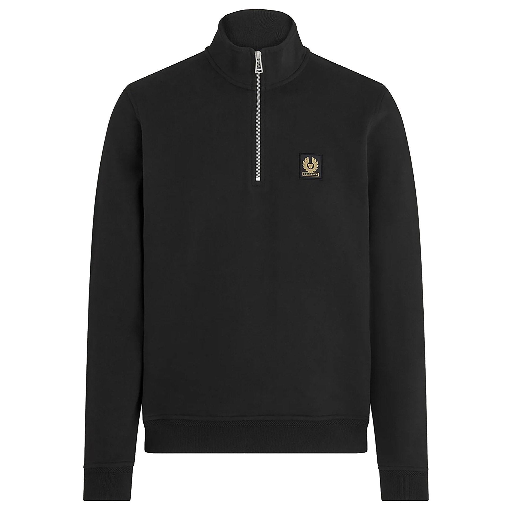 Product image 1 of 3 of Belstaff Men's Cotton Fleece Quarter Zip Sweatshirt - Black