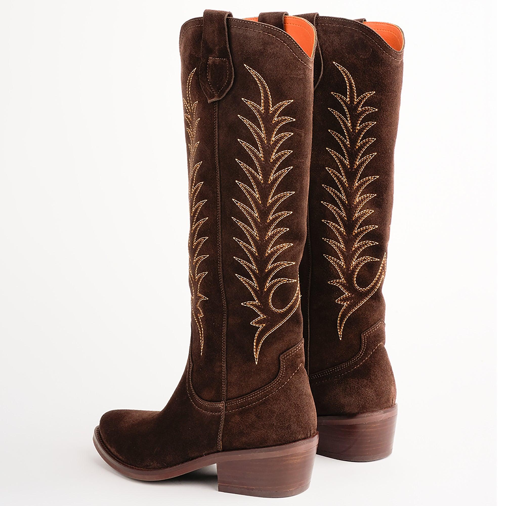 Product image 3 of 5 of Penelope Chilvers Women's Blanca Suede Embroidered Boots - Bitter Chocolate