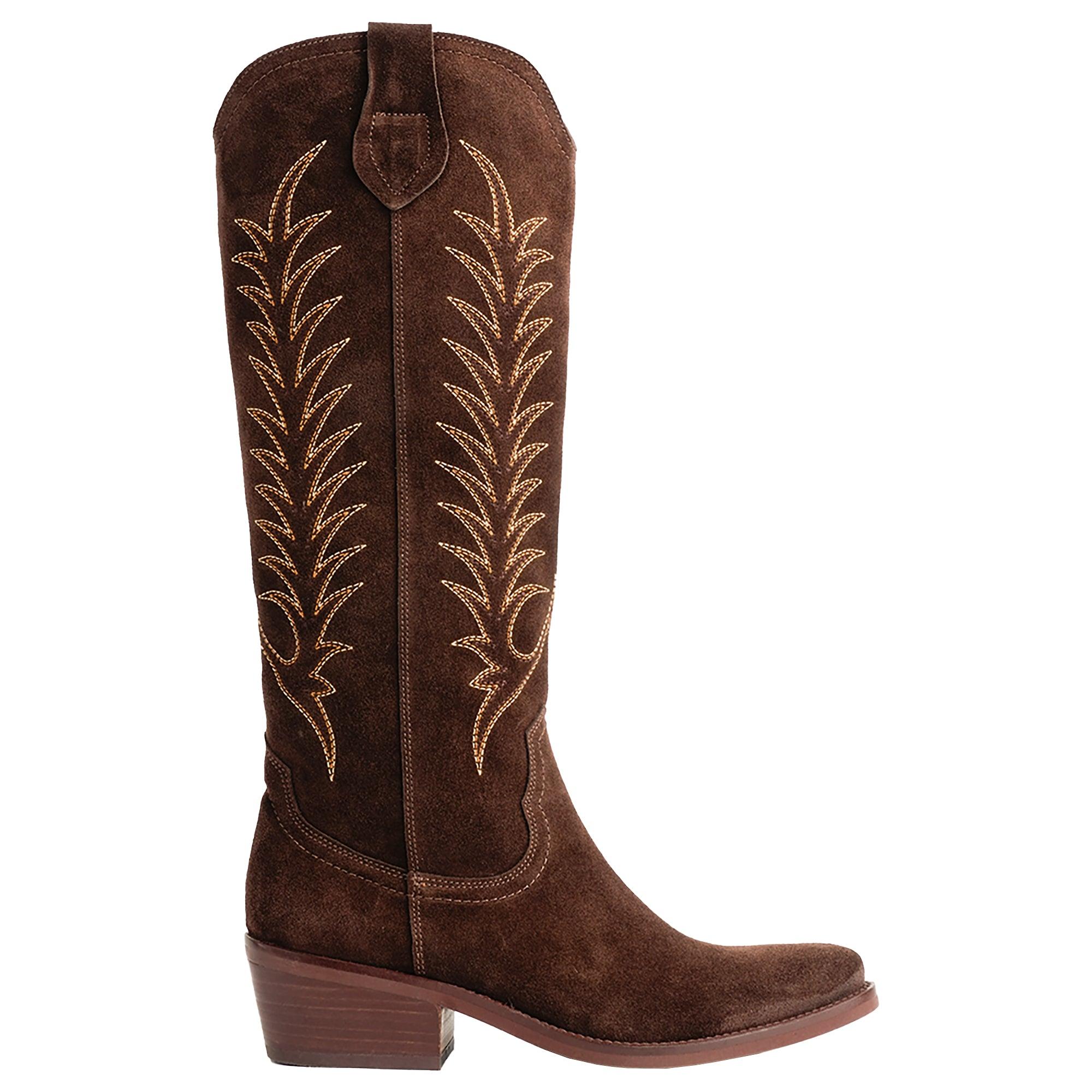 Product image 1 of 5 of Penelope Chilvers Women's Blanca Suede Embroidered Boots - Bitter Chocolate