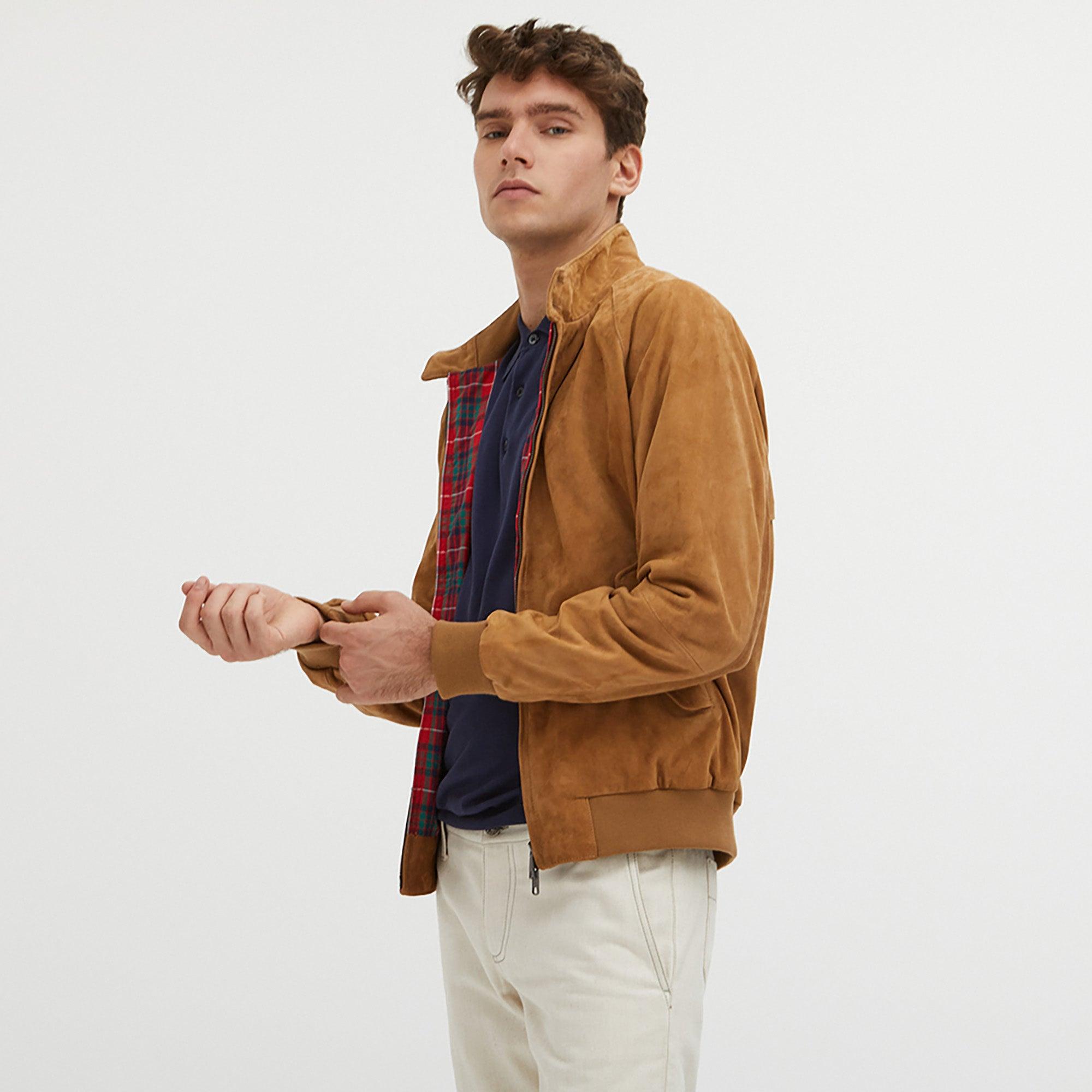 Product image 2 of 6 of Baracuta Men's G9 Suede Harrington Jacket - Tobacco