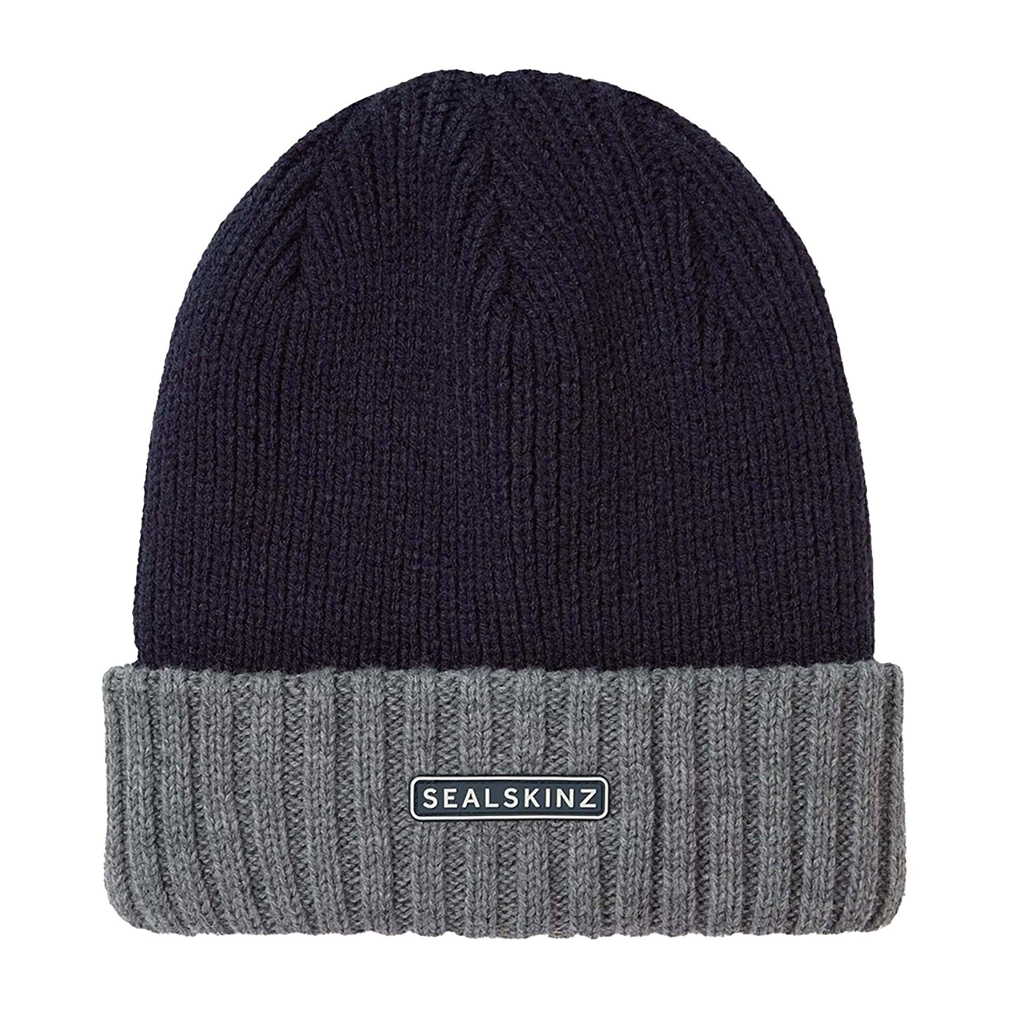 Product image 1 of 2 of Sealskinz Bacton Waterproof Cold Weather Roll Cuff Beanie Hat - Colour Block Navy