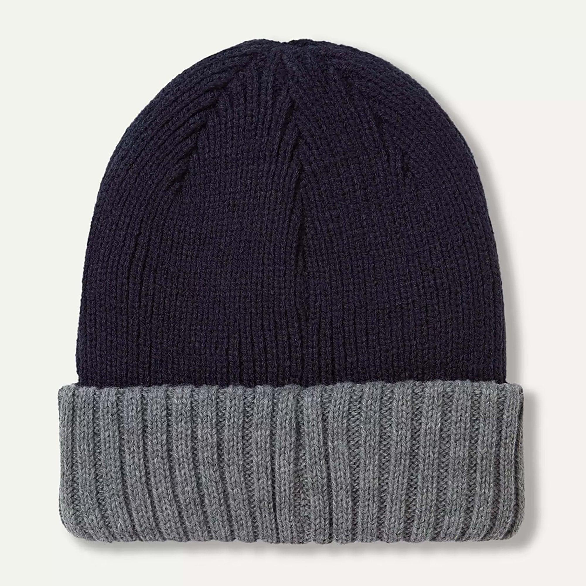 Product image 2 of 2 of Sealskinz Bacton Waterproof Cold Weather Roll Cuff Beanie Hat - Colour Block Navy