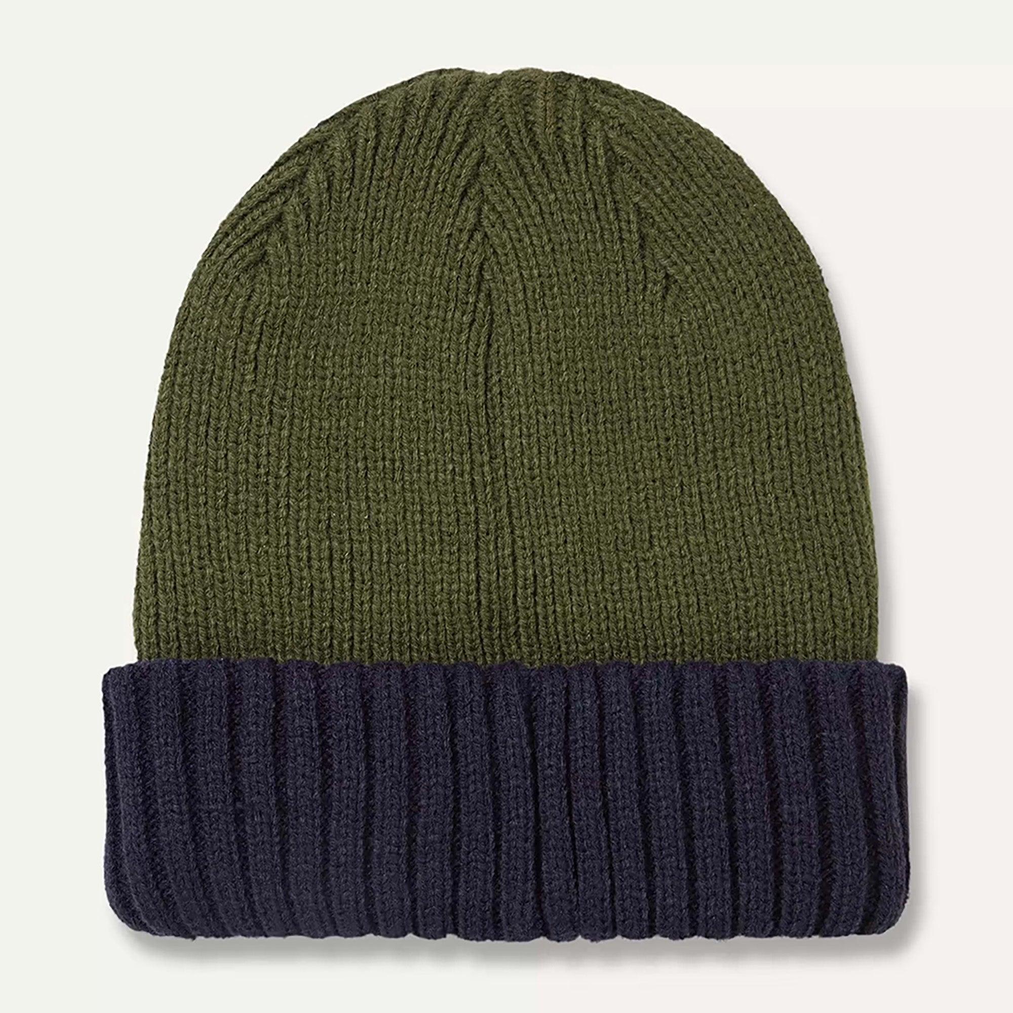Product image 2 of 2 of Sealskinz Bacton Waterproof Cold Weather Roll Cuff Beanie Hat - Colour Block Olive