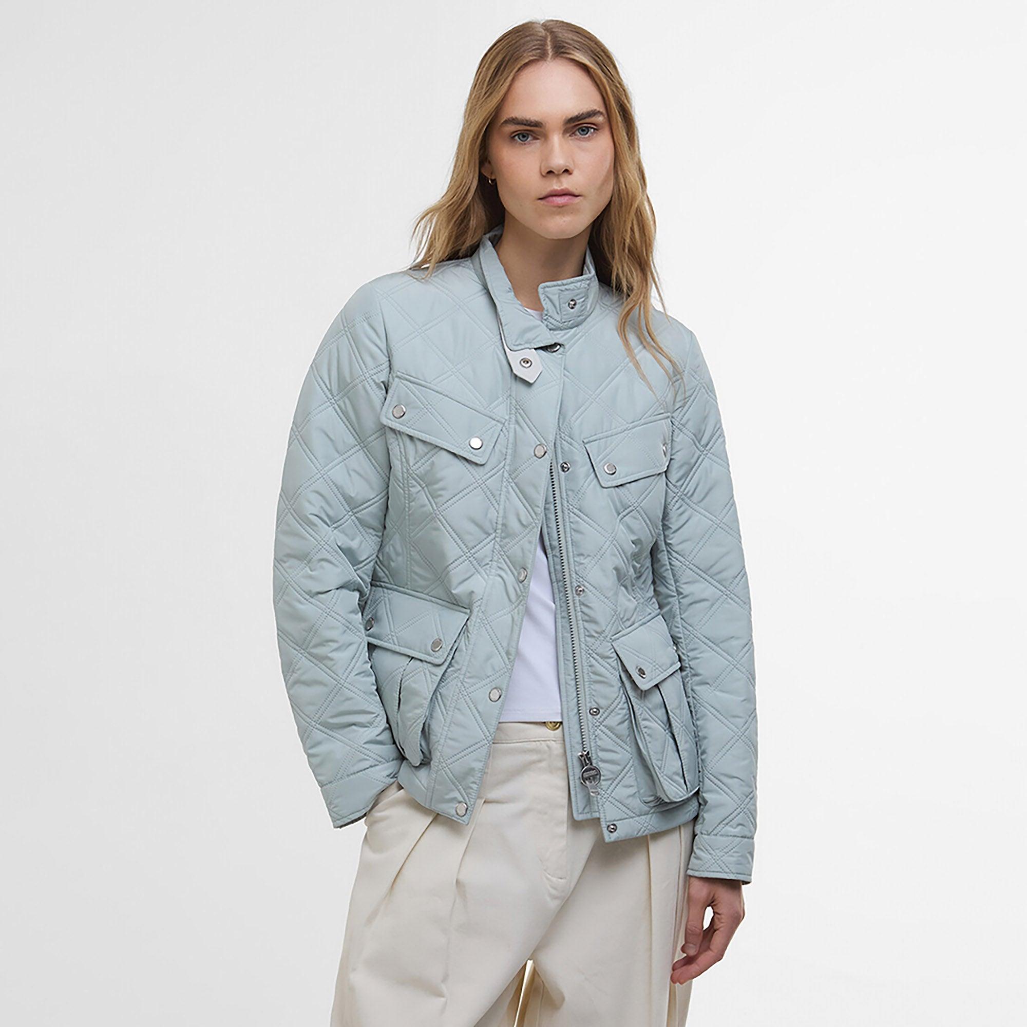 Product image 2 of 7 of Barbour International Women's Halsey Quilted Jacket - Light Steel/Silver Birch