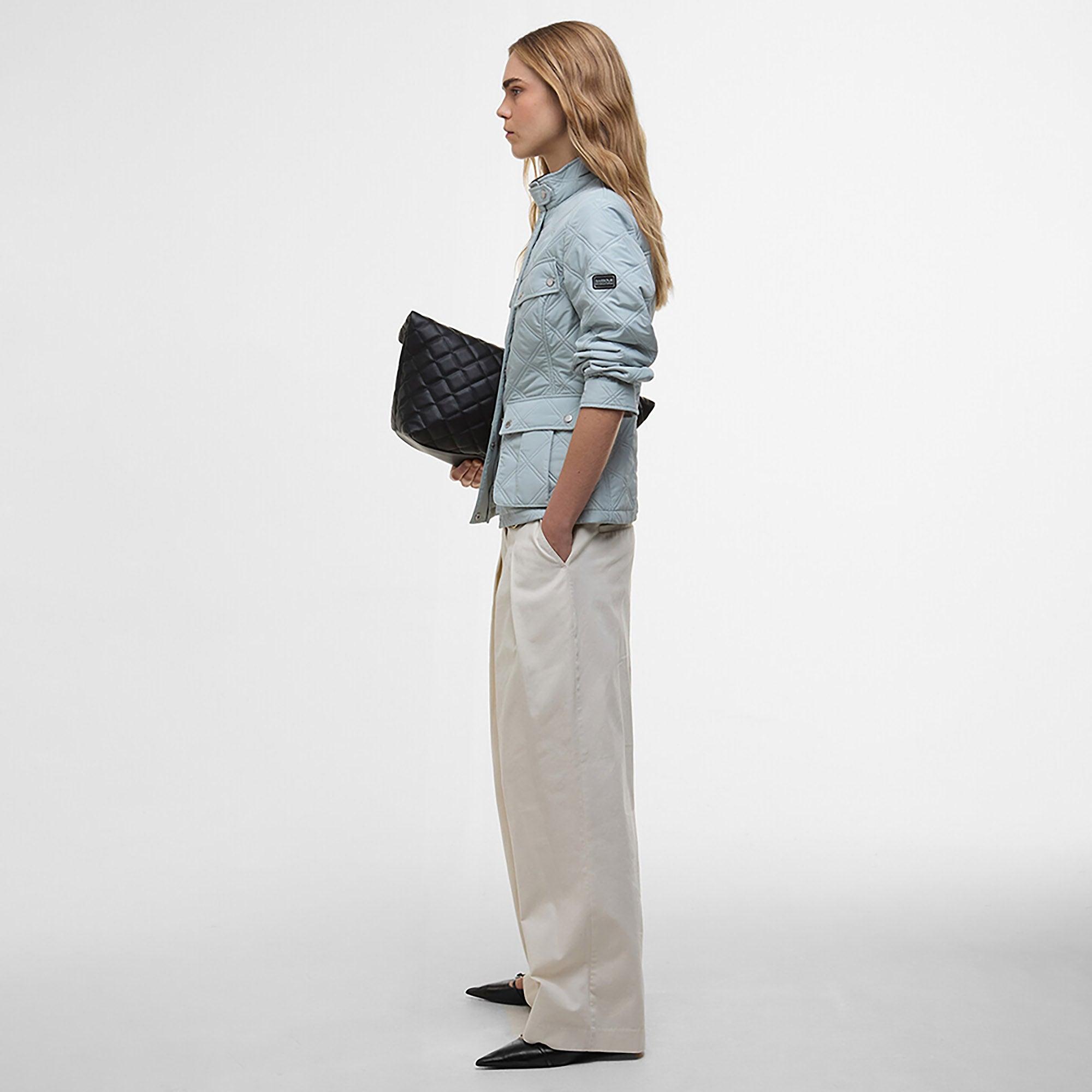 Product image 3 of 7 of Barbour International Women's Halsey Quilted Jacket - Light Steel/Silver Birch