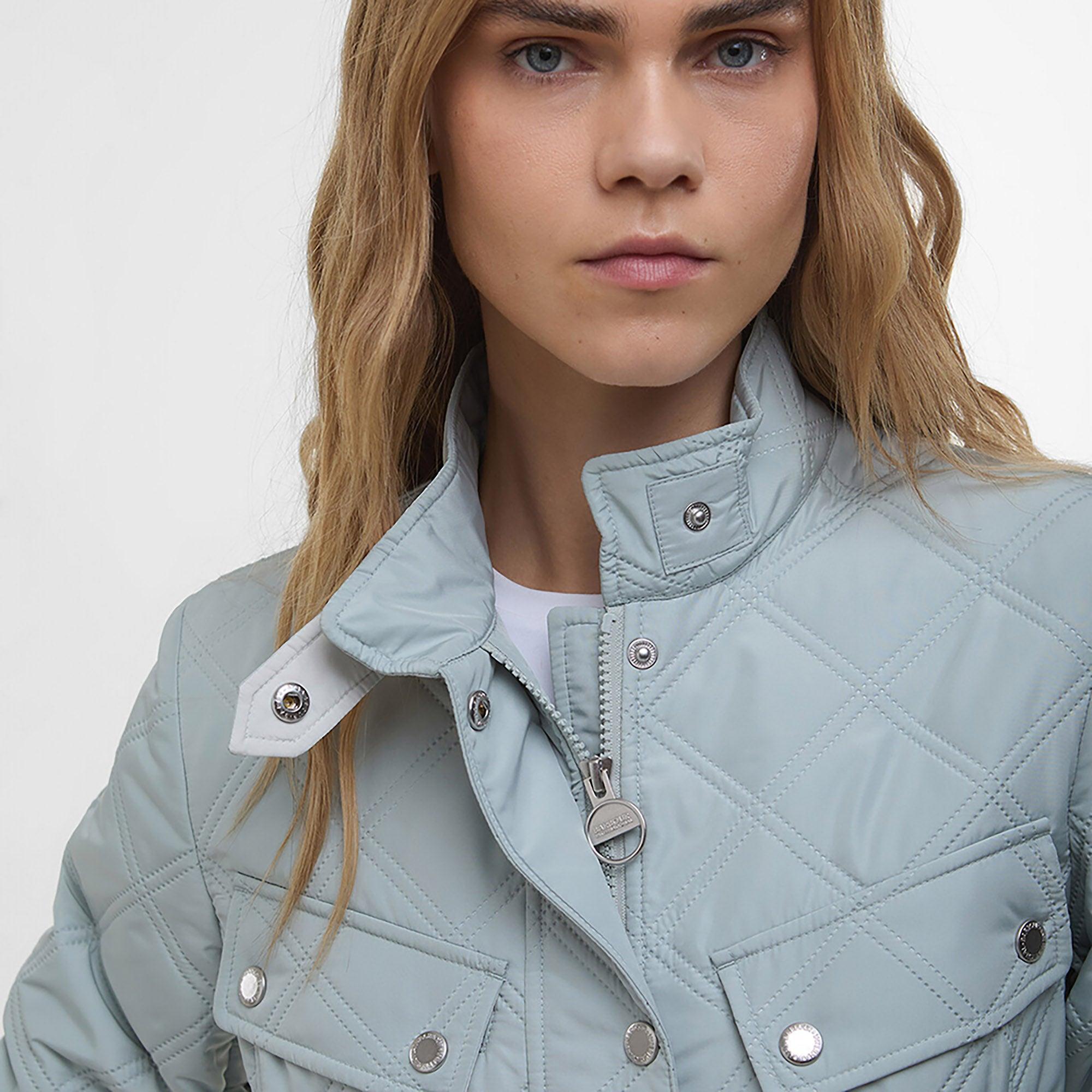 Product image 5 of 7 of Barbour International Women's Halsey Quilted Jacket - Light Steel/Silver Birch