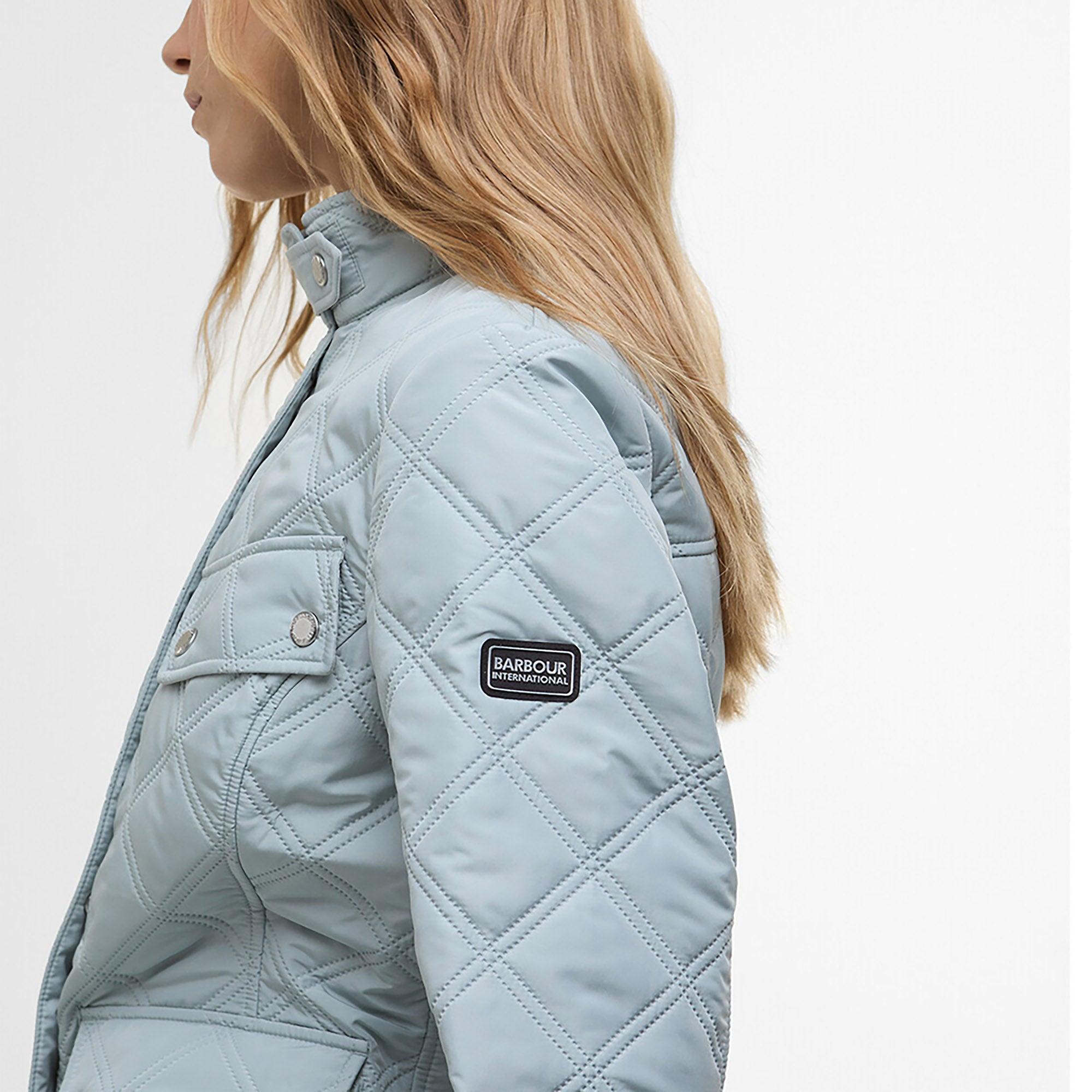 Product image 6 of 7 of Barbour International Women's Halsey Quilted Jacket - Light Steel/Silver Birch
