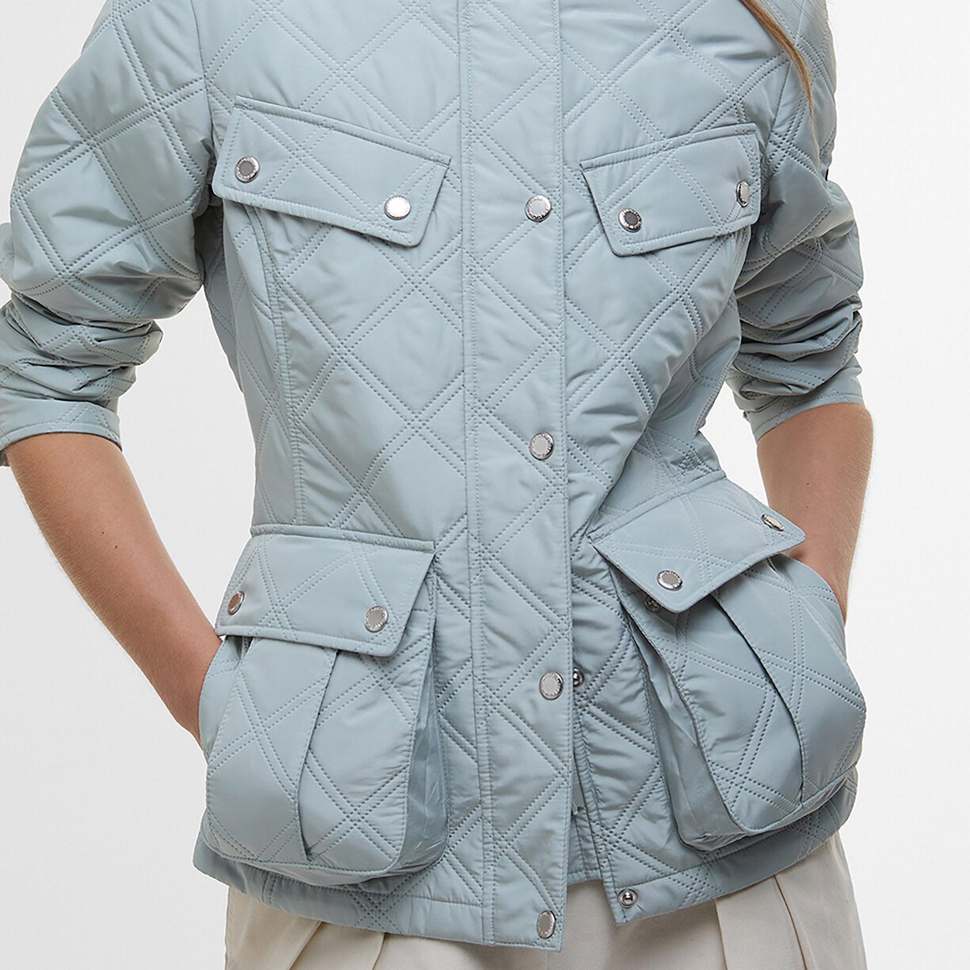 Product image 7 of 7 of Barbour International Women's Halsey Quilted Jacket - Light Steel/Silver Birch