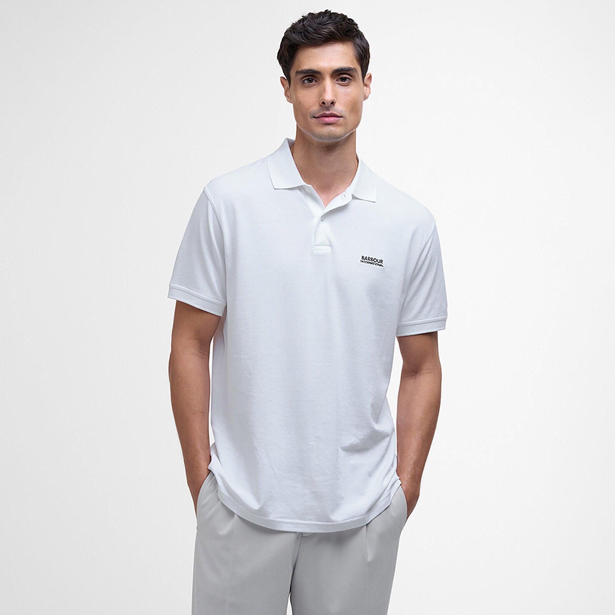 Product image 2 of 6 of Barbour International Men's Lightweight Pique Essential Polo Shirt - White