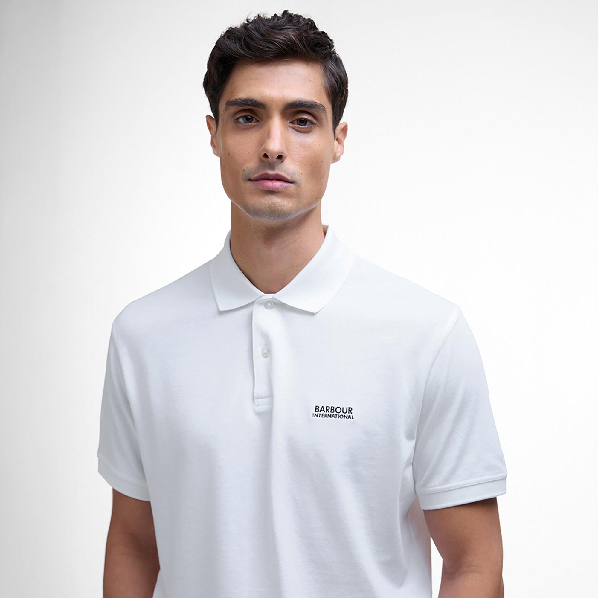 Product image 5 of 6 of Barbour International Men's Lightweight Pique Essential Polo Shirt - White