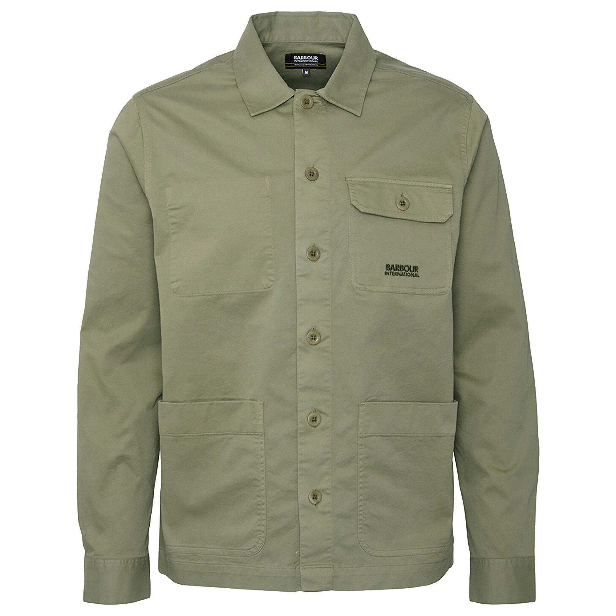 Product image 1 of 7 of Barbour International Men's Ruiz Garment Washed Overshirt - Bleached Olive