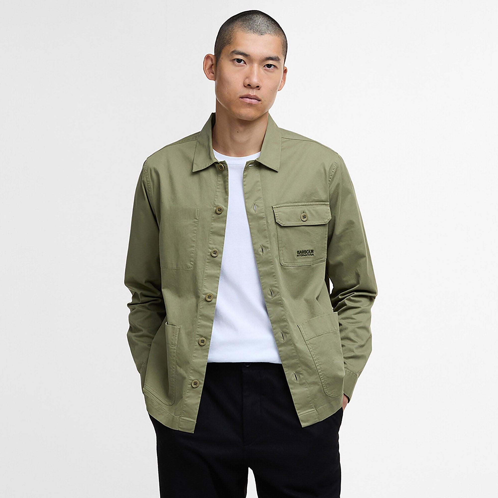 Product image 2 of 7 of Barbour International Men's Ruiz Garment Washed Overshirt - Bleached Olive