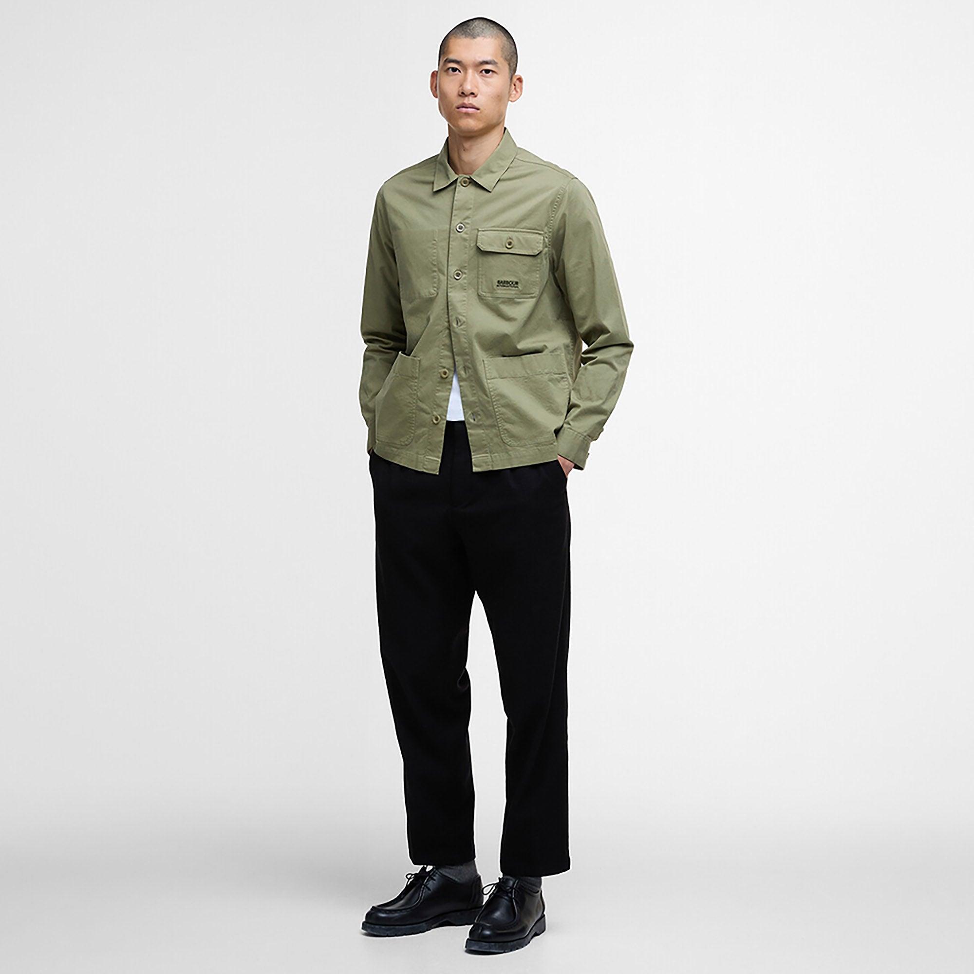 Product image 3 of 7 of Barbour International Men's Ruiz Garment Washed Overshirt - Bleached Olive