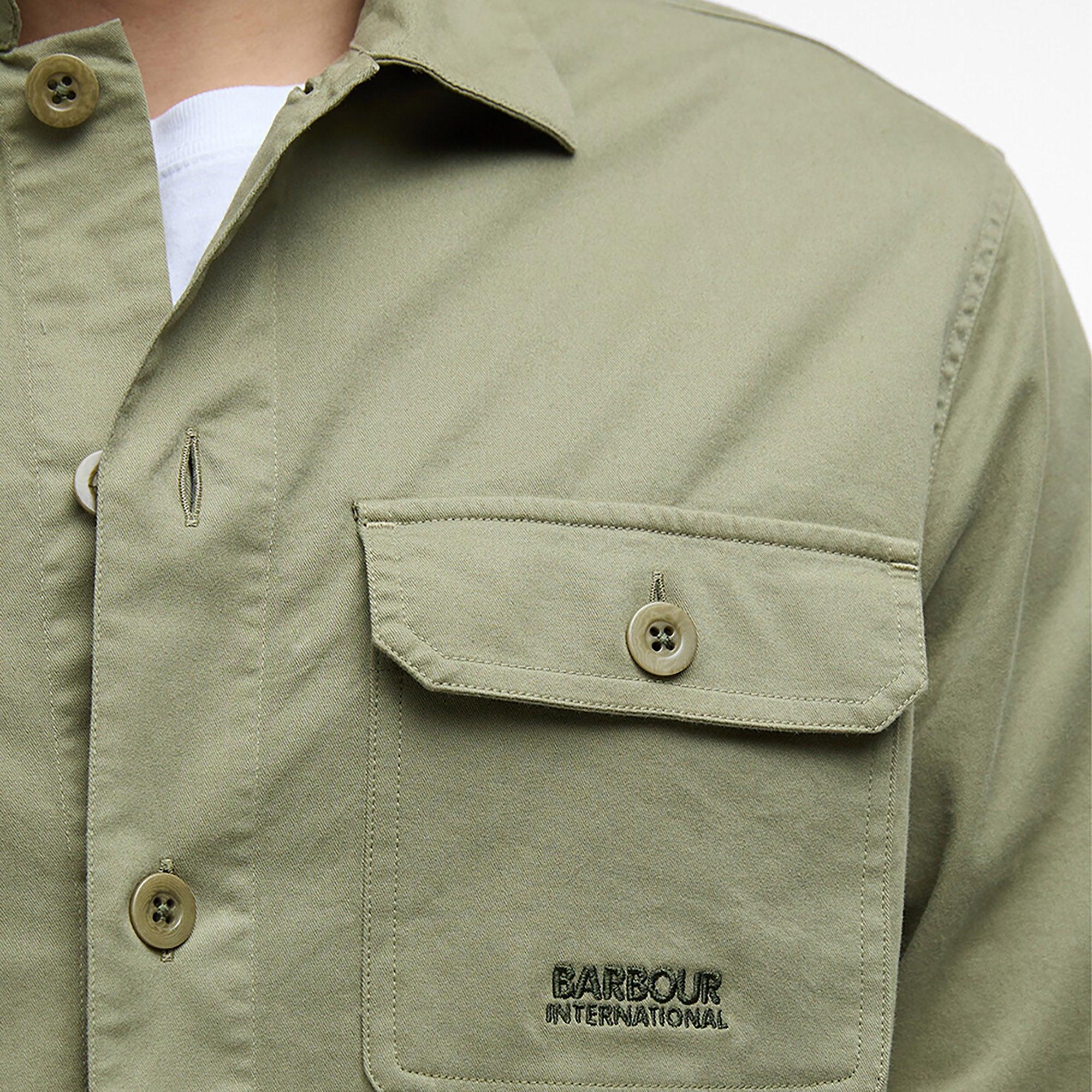 Product image 6 of 7 of Barbour International Men's Ruiz Garment Washed Overshirt - Bleached Olive