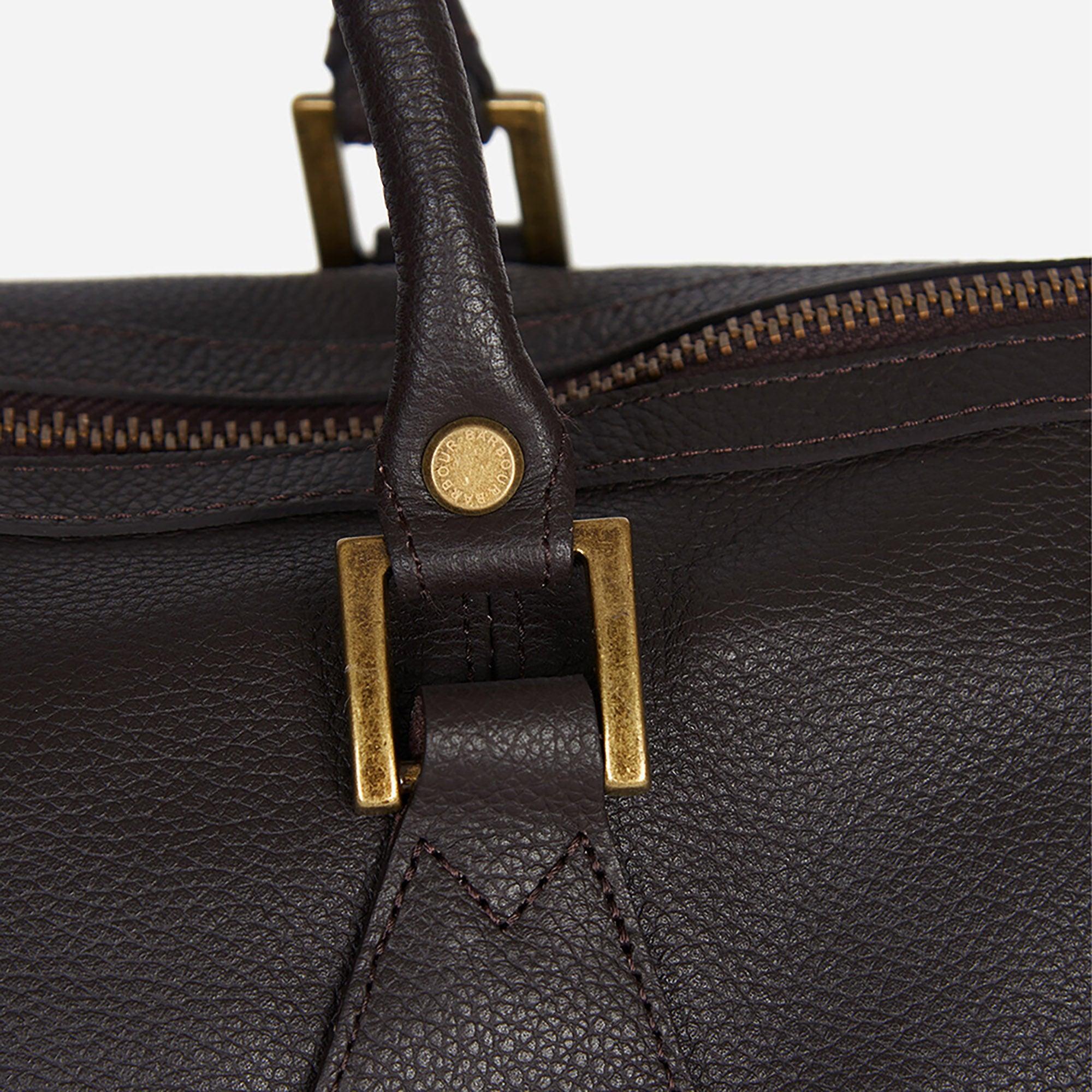 Product image 5 of 7 of Barbour Leather Medium Travel Explorer Bag - Chocolate
