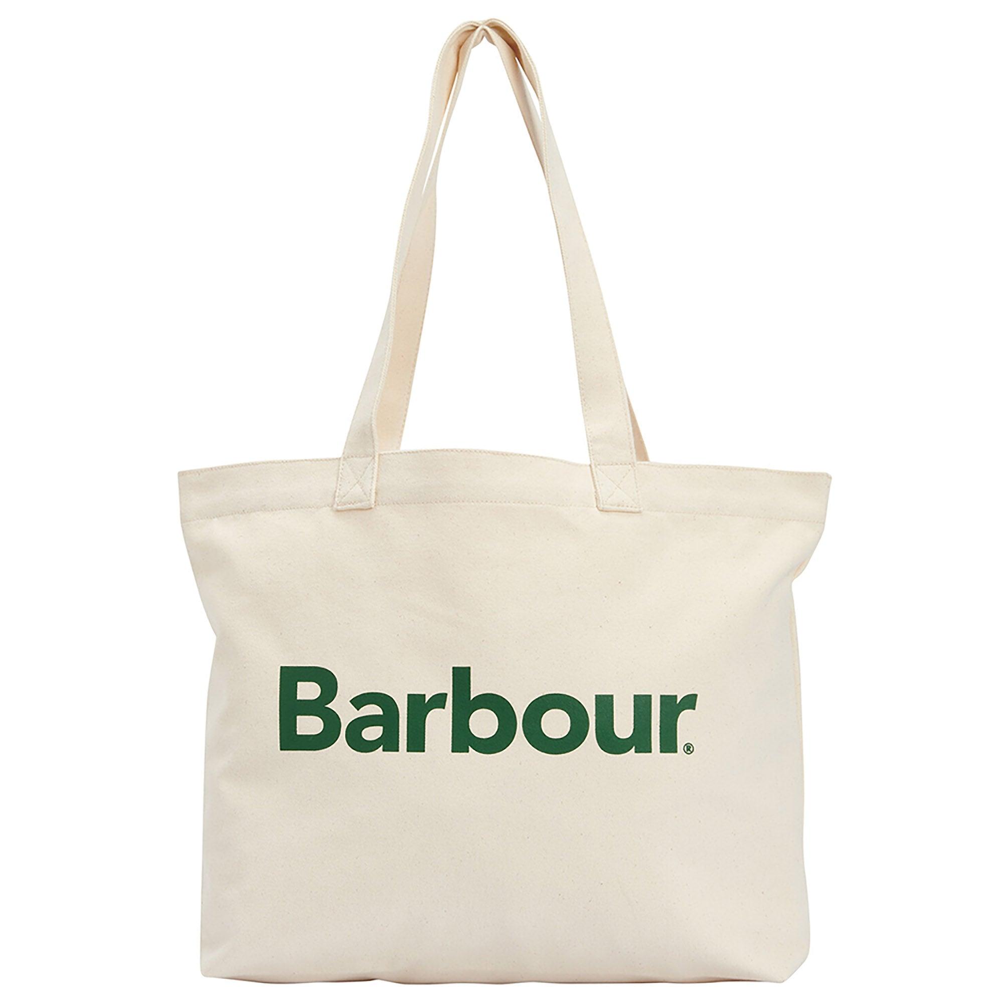 Product image 1 of 8 of Barbour Logo Tote Bag - Ecru/Barbour Green
