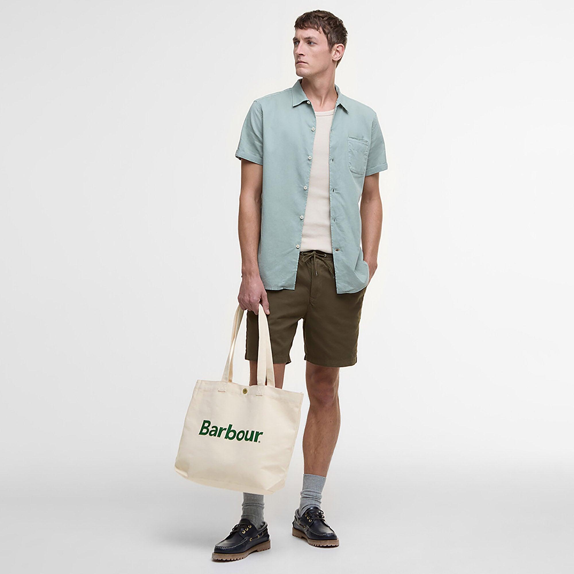 Product image 2 of 8 of Barbour Logo Tote Bag - Ecru/Barbour Green