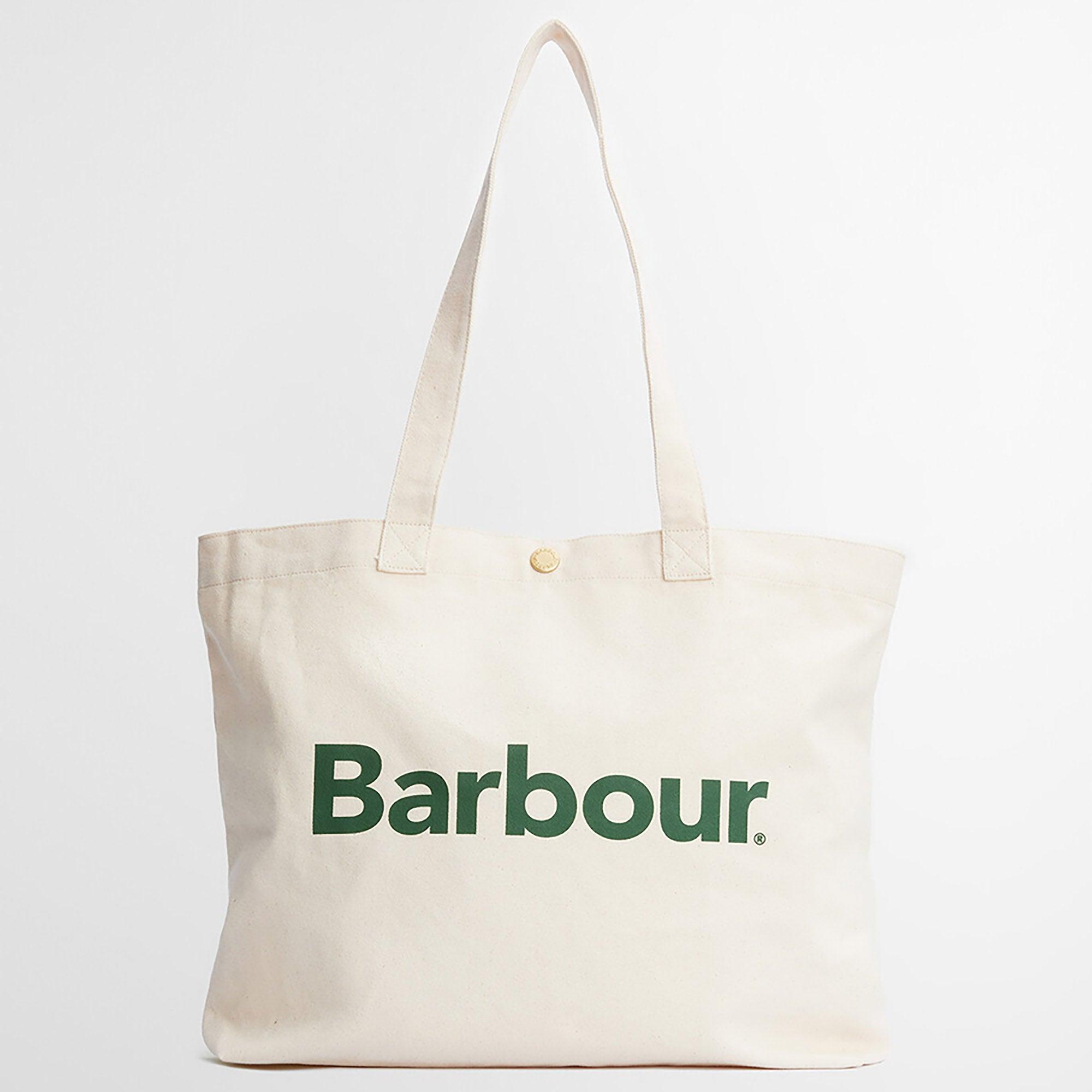 Product image 8 of 8 of Barbour Logo Tote Bag - Ecru/Barbour Green