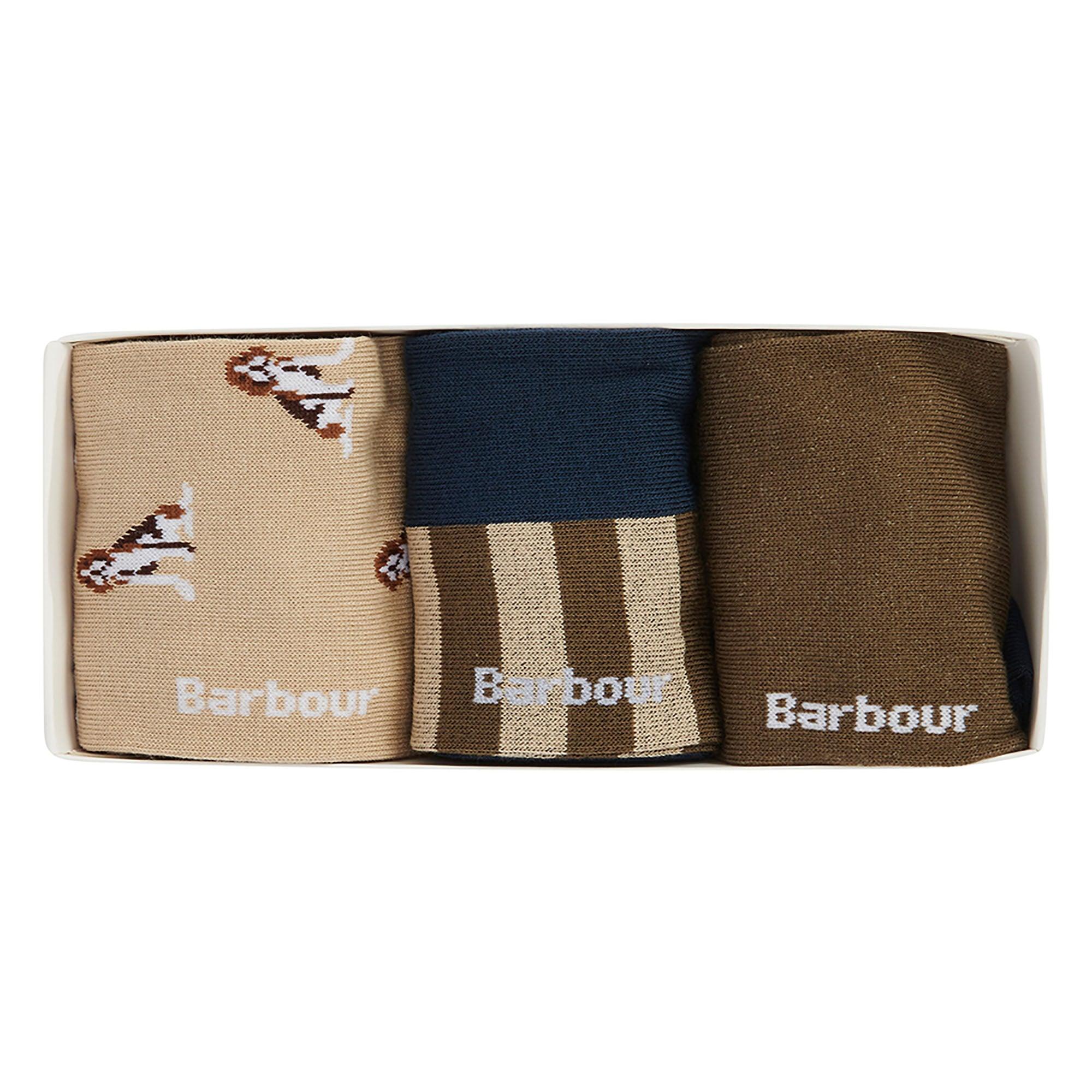 Product image 1 of 3 of Barbour Men's Beagle Dog 3 Pack Sock Set - Washed Stone