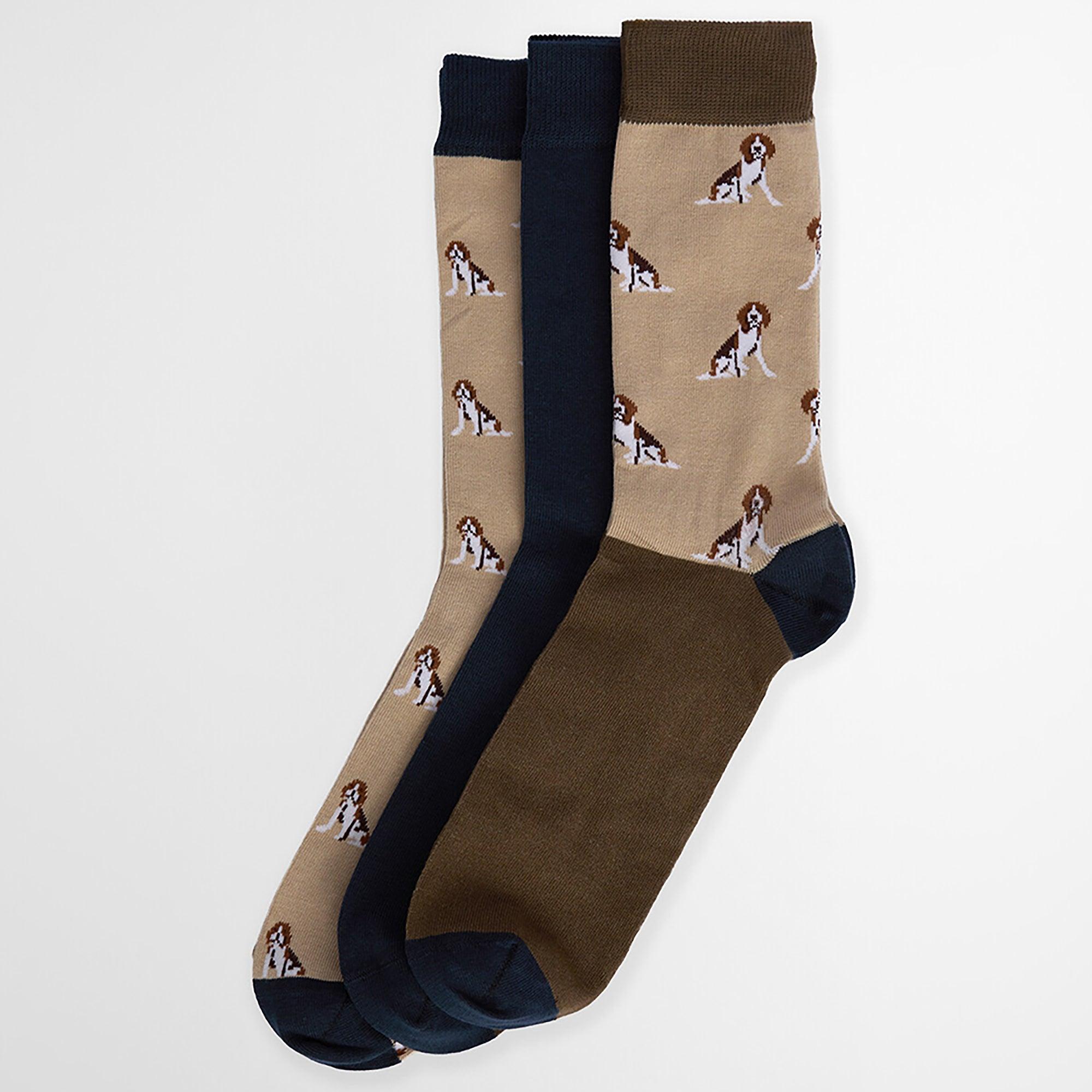 Product image 2 of 3 of Barbour Men's Beagle Dog 3 Pack Sock Set - Washed Stone