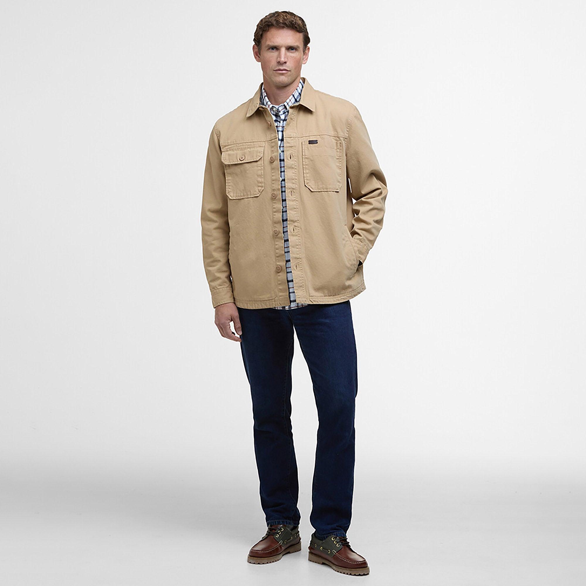 Product image 3 of 7 of Barbour Men's Lingfield Canvas Overshirt - Dark Stone