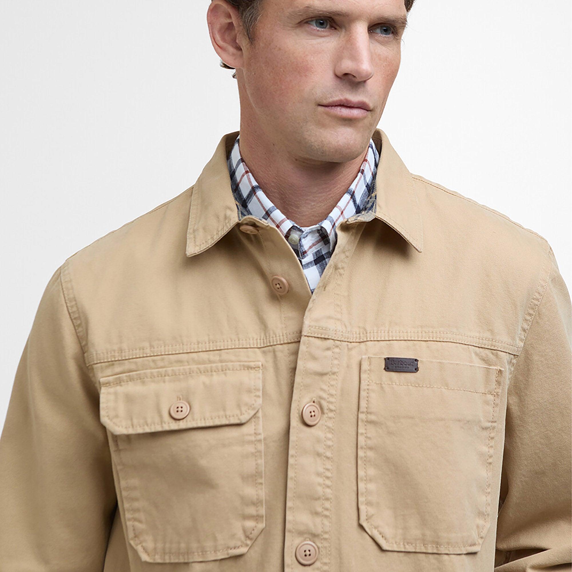 Product image 5 of 7 of Barbour Men's Lingfield Canvas Overshirt - Dark Stone