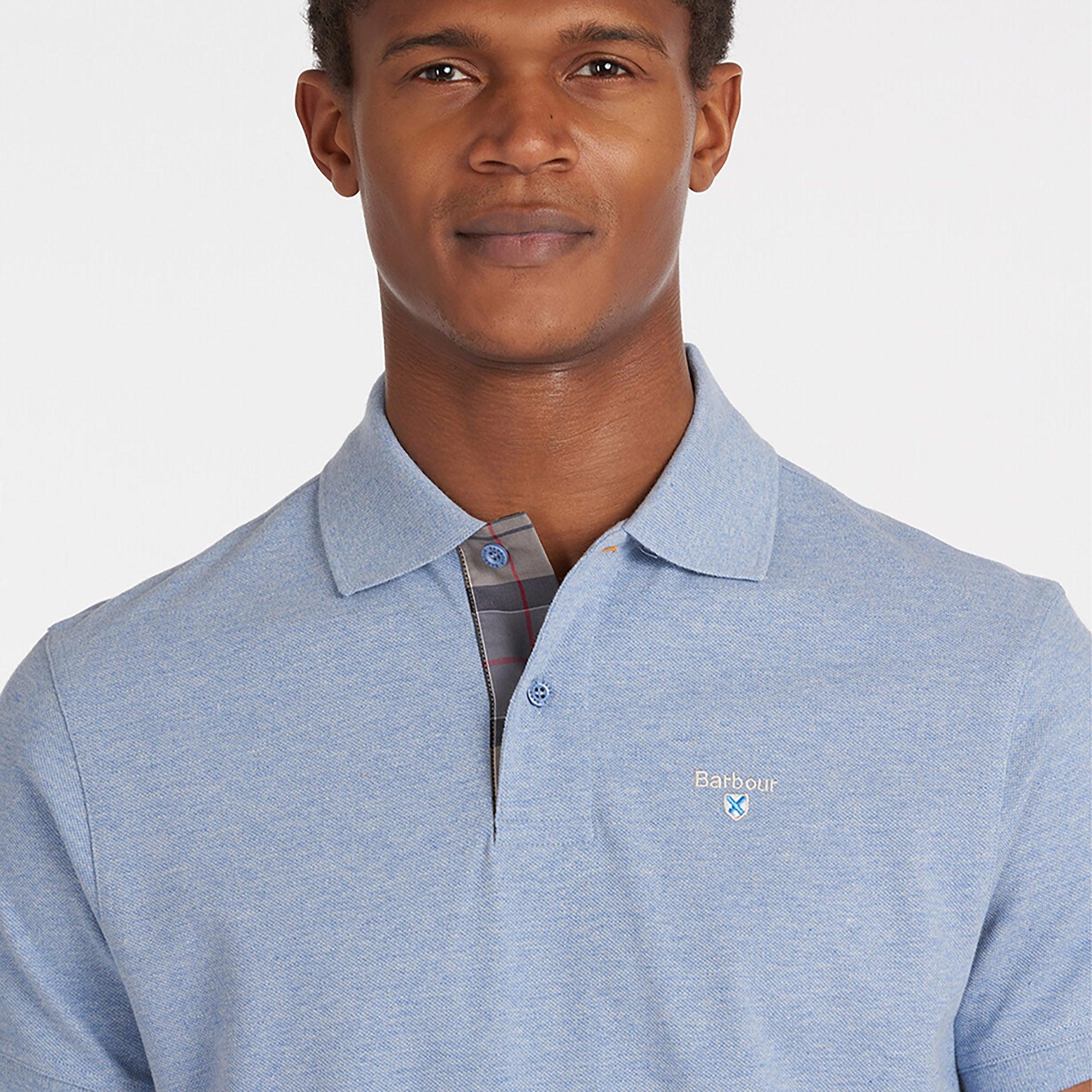 Product image 2 of 6 of Barbour Men's Tartan Pique Polo Shirt - Sky Marl