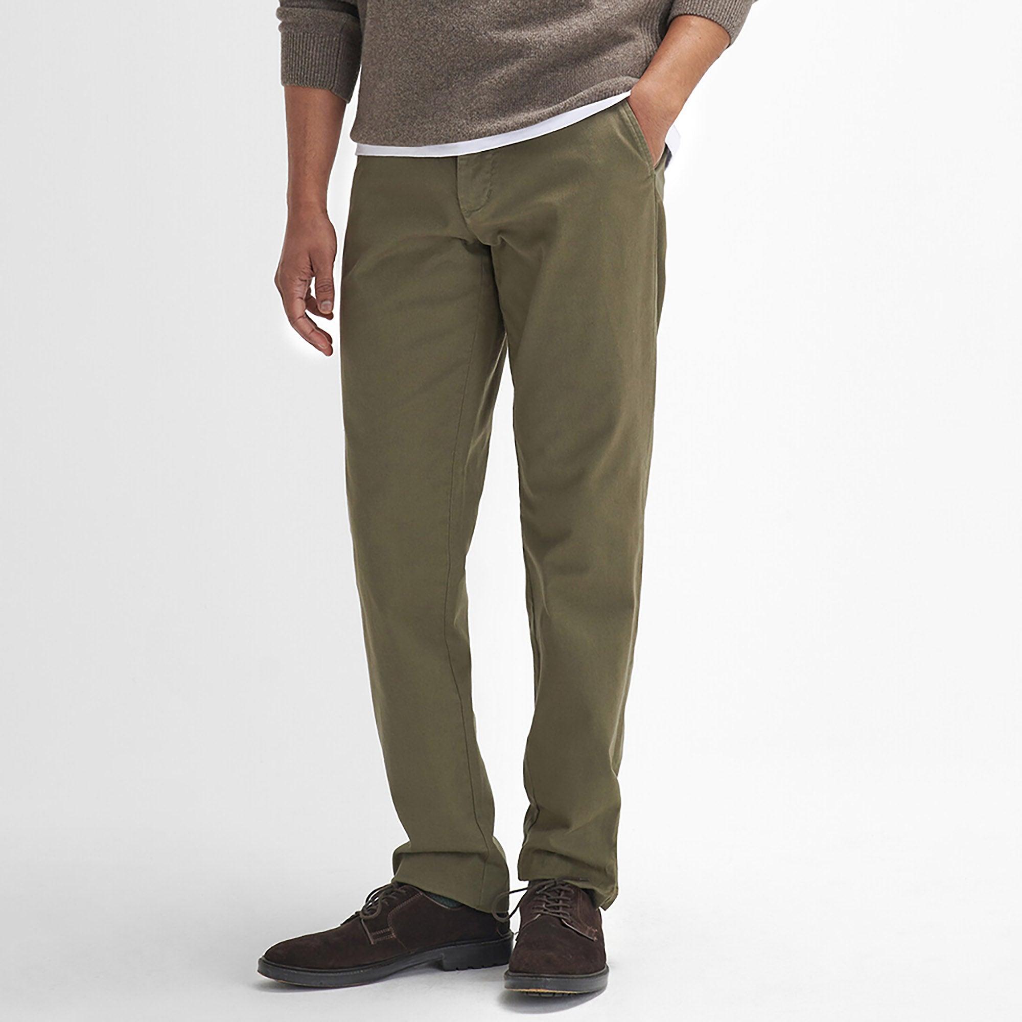 Product image 3 of 7 of Barbour Men's Washed Stretch Tailored Trousers - Olive